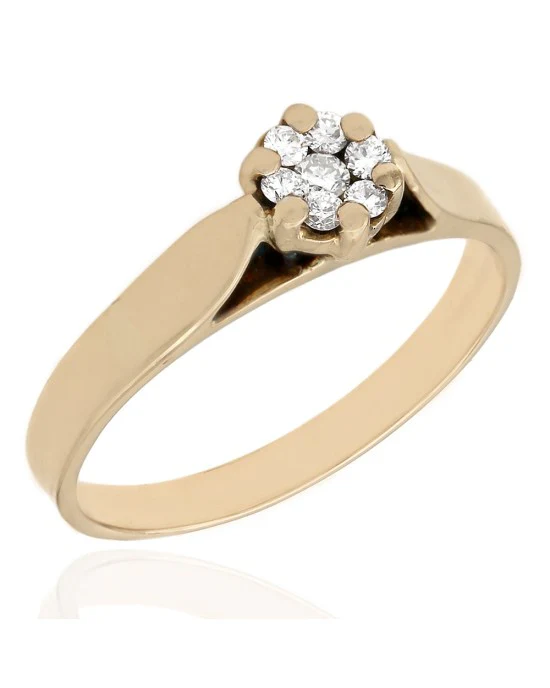 0.09ctw Diamond Cluster Ring in 18K Yellow Gold