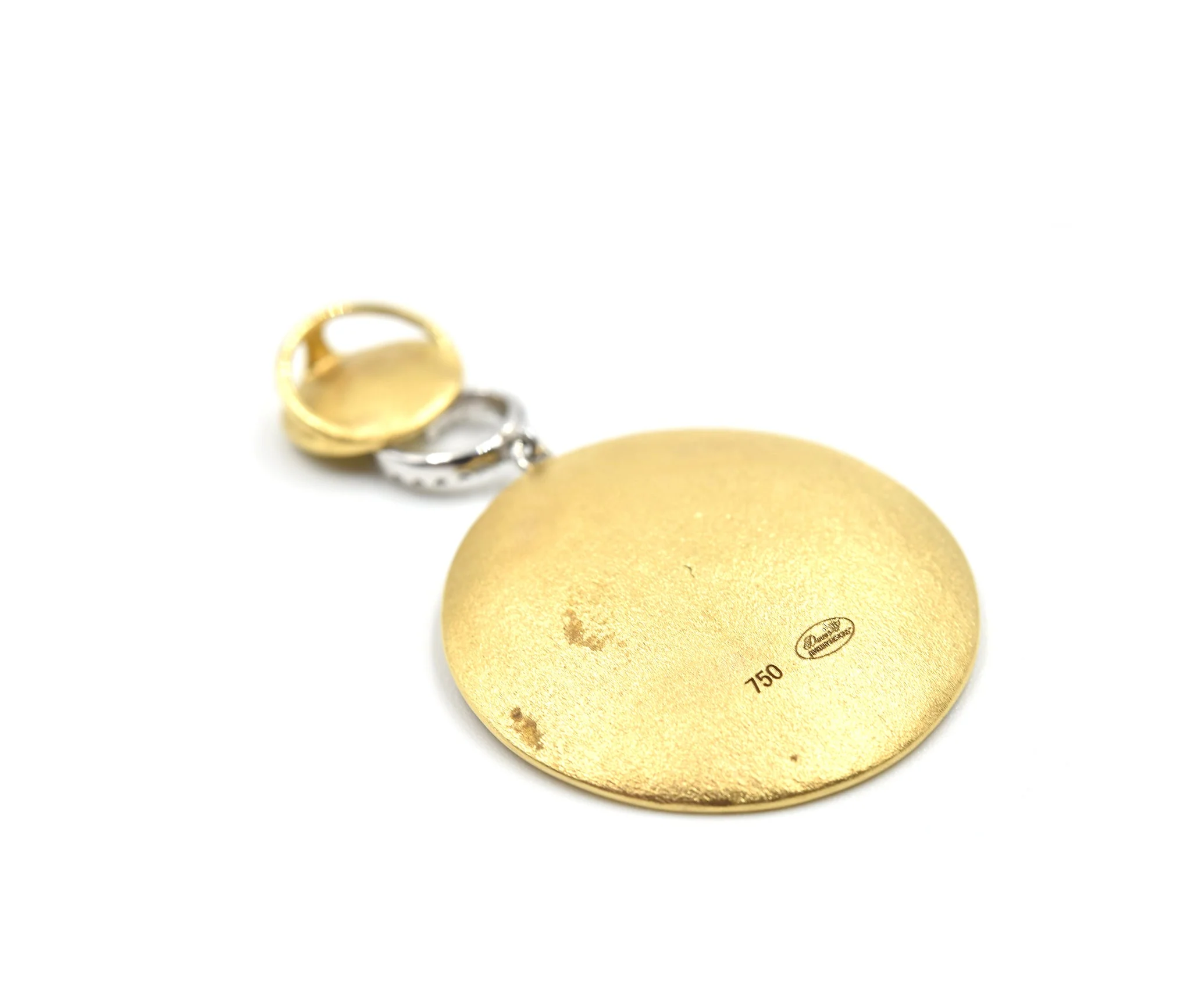 0.22 Carats Diamond 18k White & Yellow Gold Pendant - Image 4