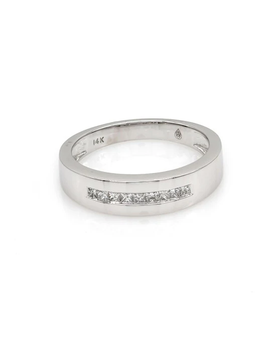 0.47ctw Princess Cut Diamond Band/ Ring in 14K White Gold SZ 10.25 - Image 2