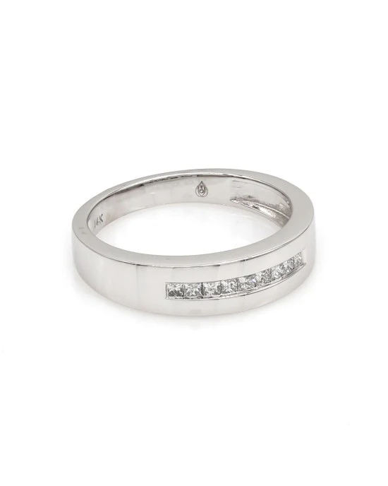 0.47ctw Princess Cut Diamond Band/ Ring in 14K White Gold SZ 10.25 - Image 3