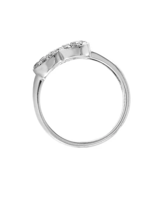 0.53ctw Pave Diamond Cluster Ring with Triple Split Shank in 18K White Gold - Image 5