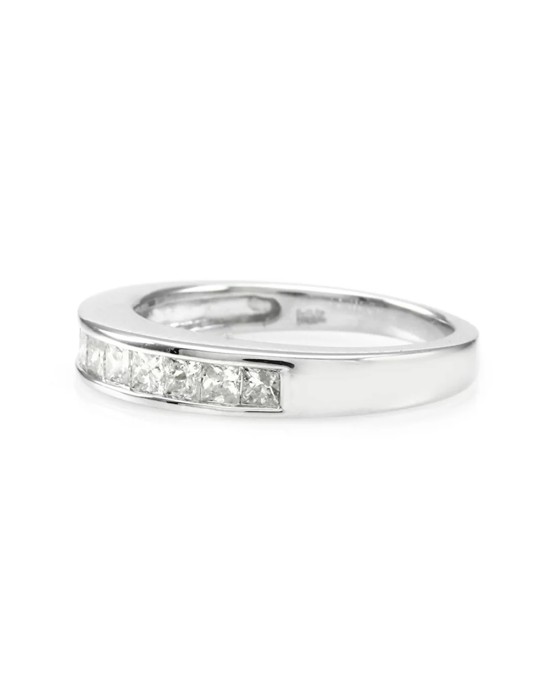 0.54ctw Princess Diamond Band/ Ring in 14K White Gold SZ 5.25 - Image 3