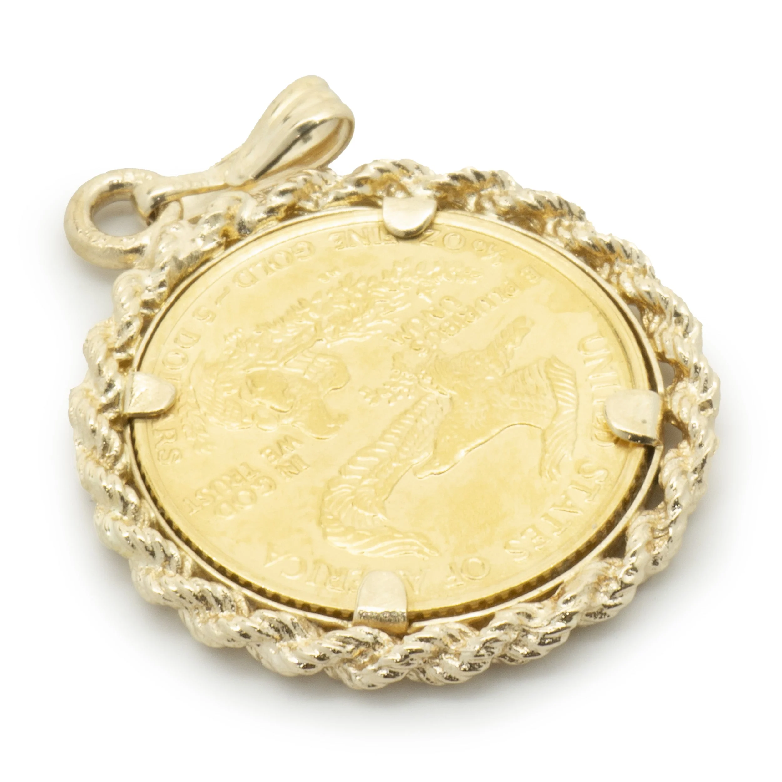 1 / 10th Liberty Coin in 14 Karat Yellow Gold Bezel - Image 3