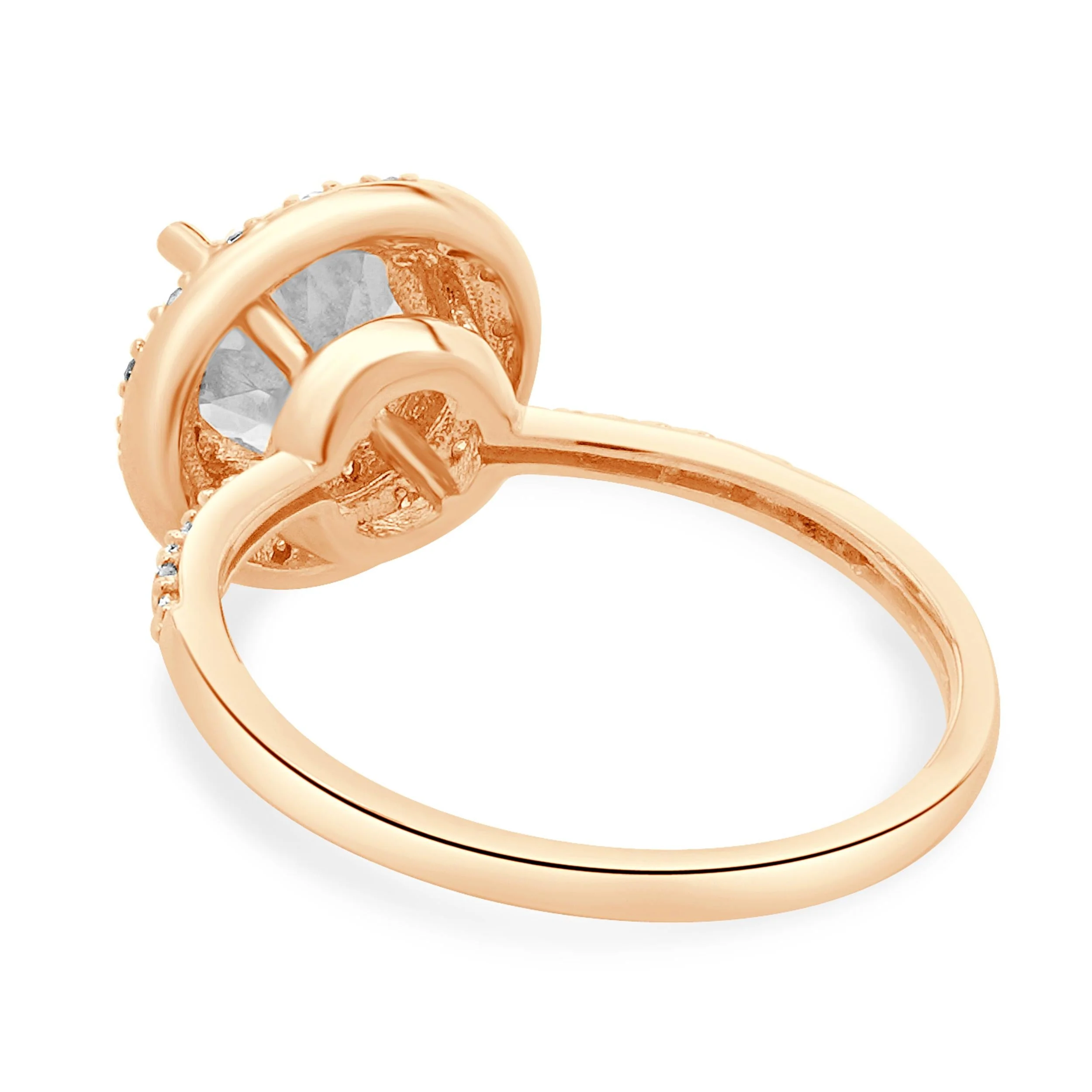 10 Karat Rose Gold Morganite and Diamond Ring - Image 3