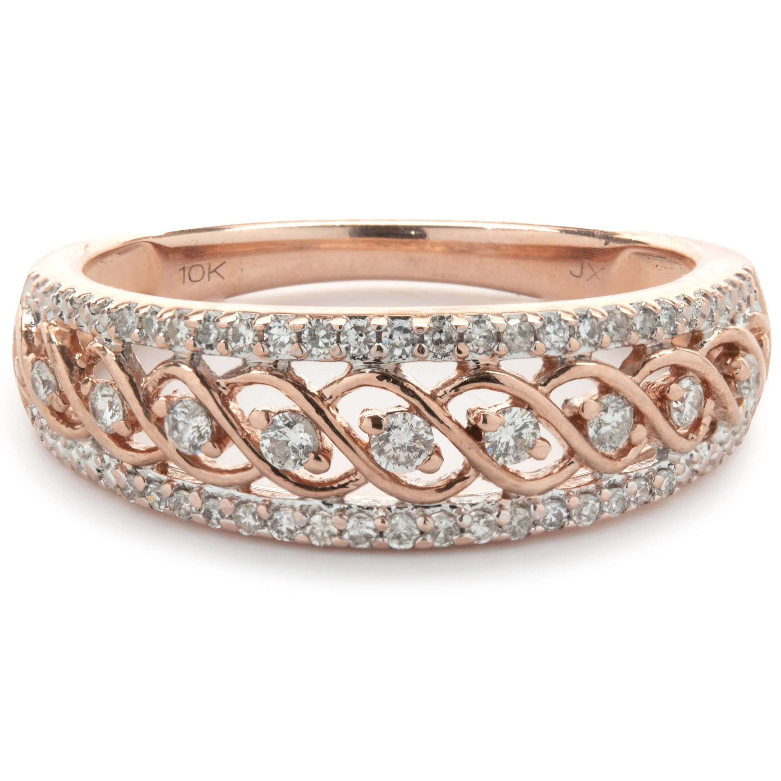 10 Karat Rose Gold Open Lace Band