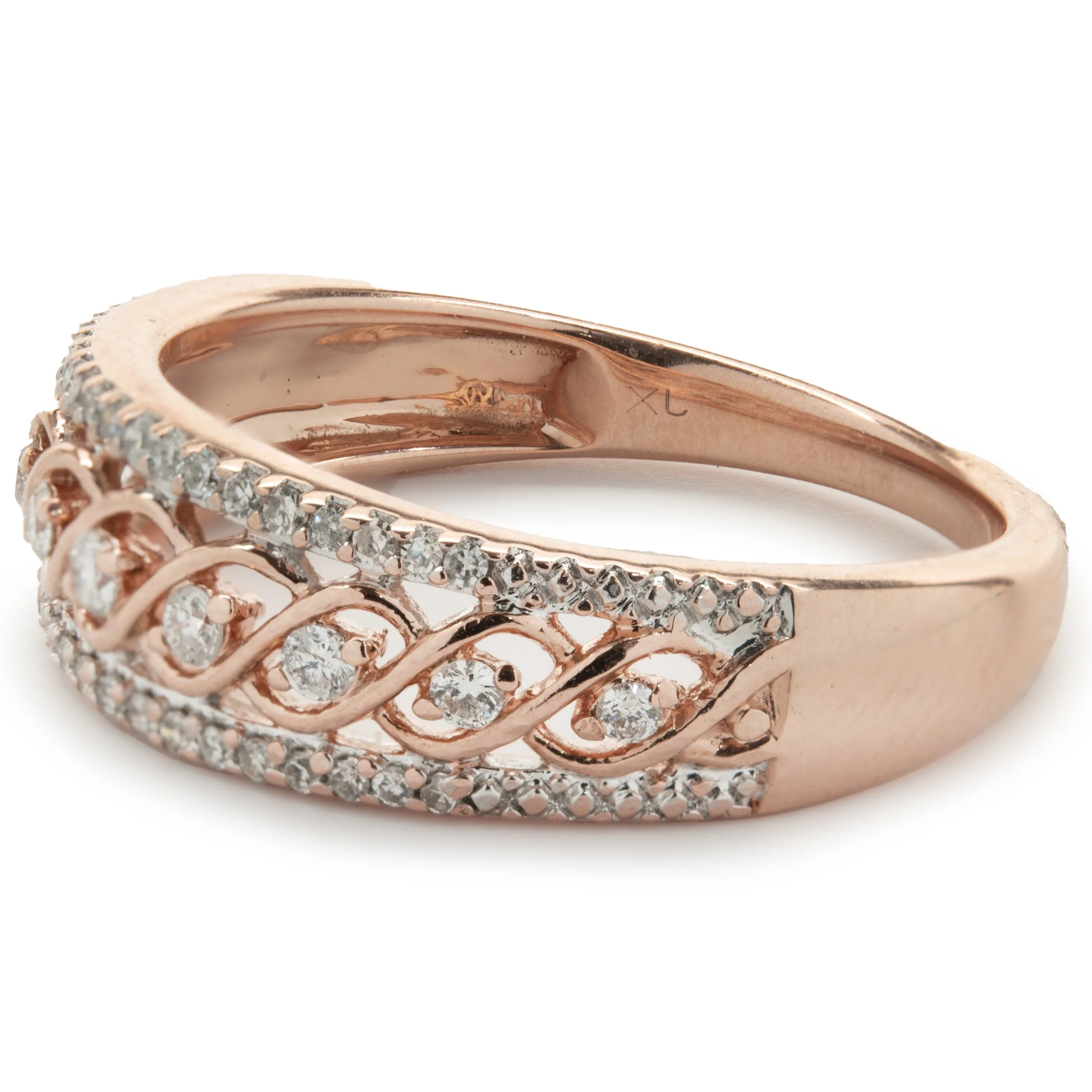 10 Karat Rose Gold Open Lace Band - Image 3