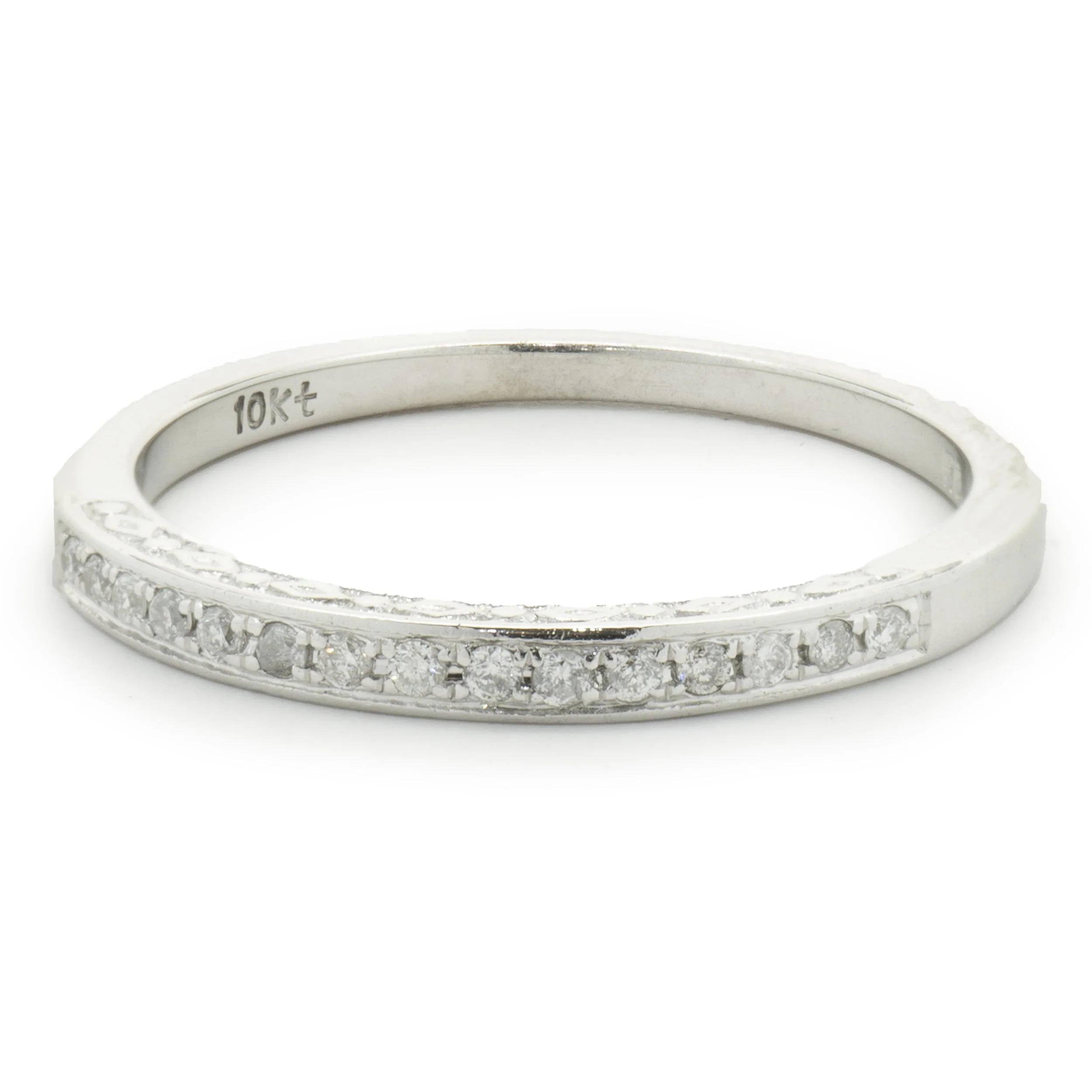10 Karat White Gold Diamond Band