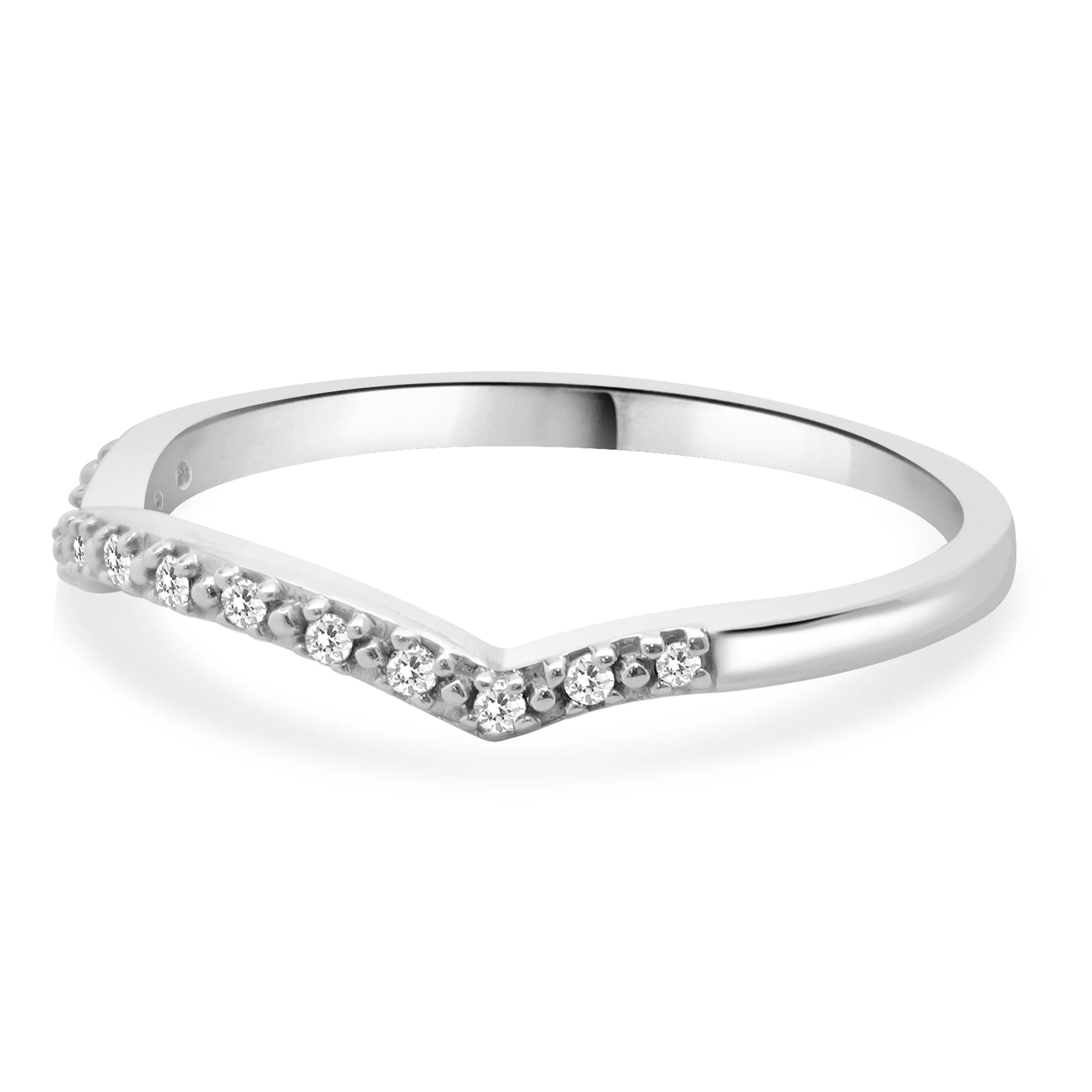 10 Karat White Gold Diamond Contour Band - Image 2