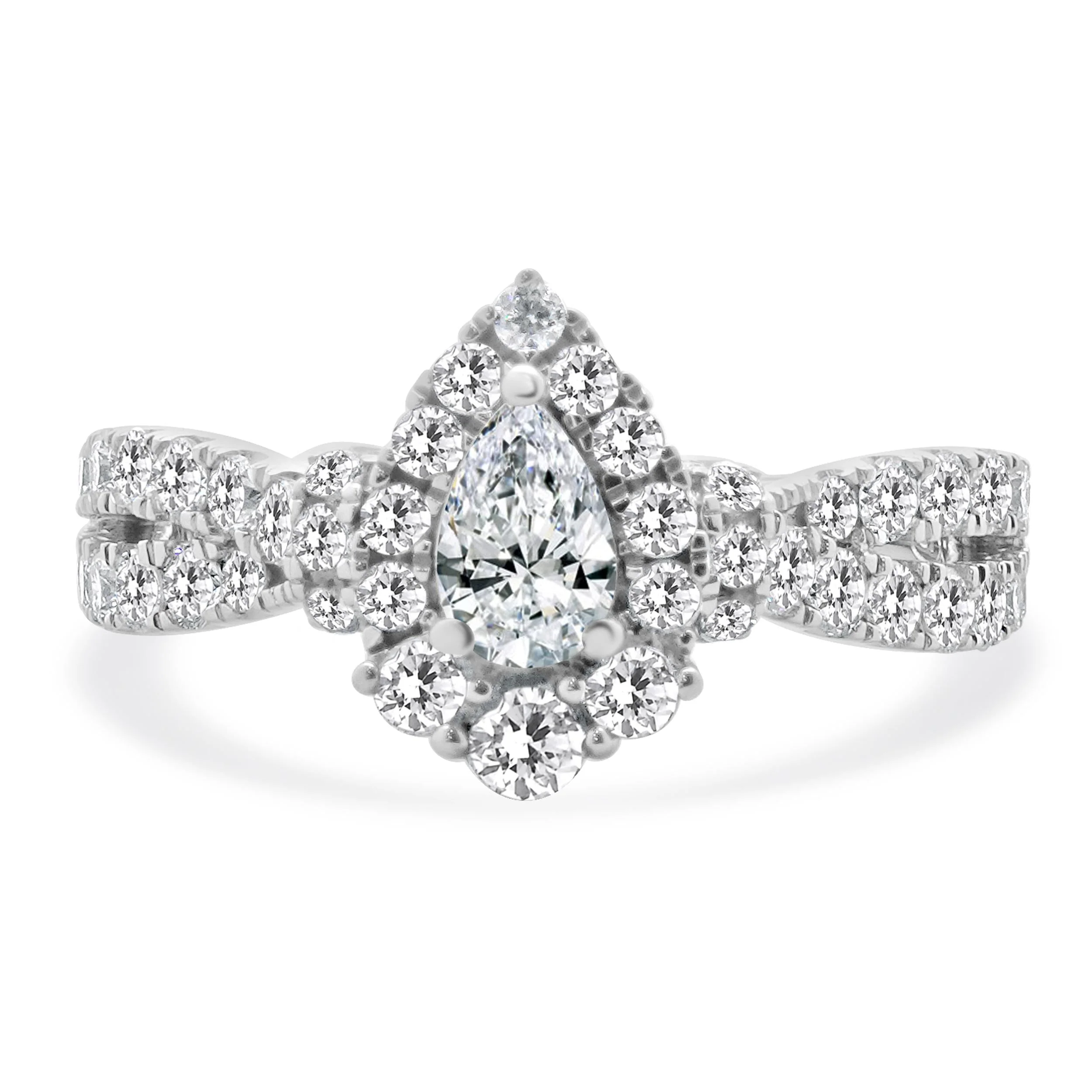 10 Karat White Gold Diamond Engagement Ring