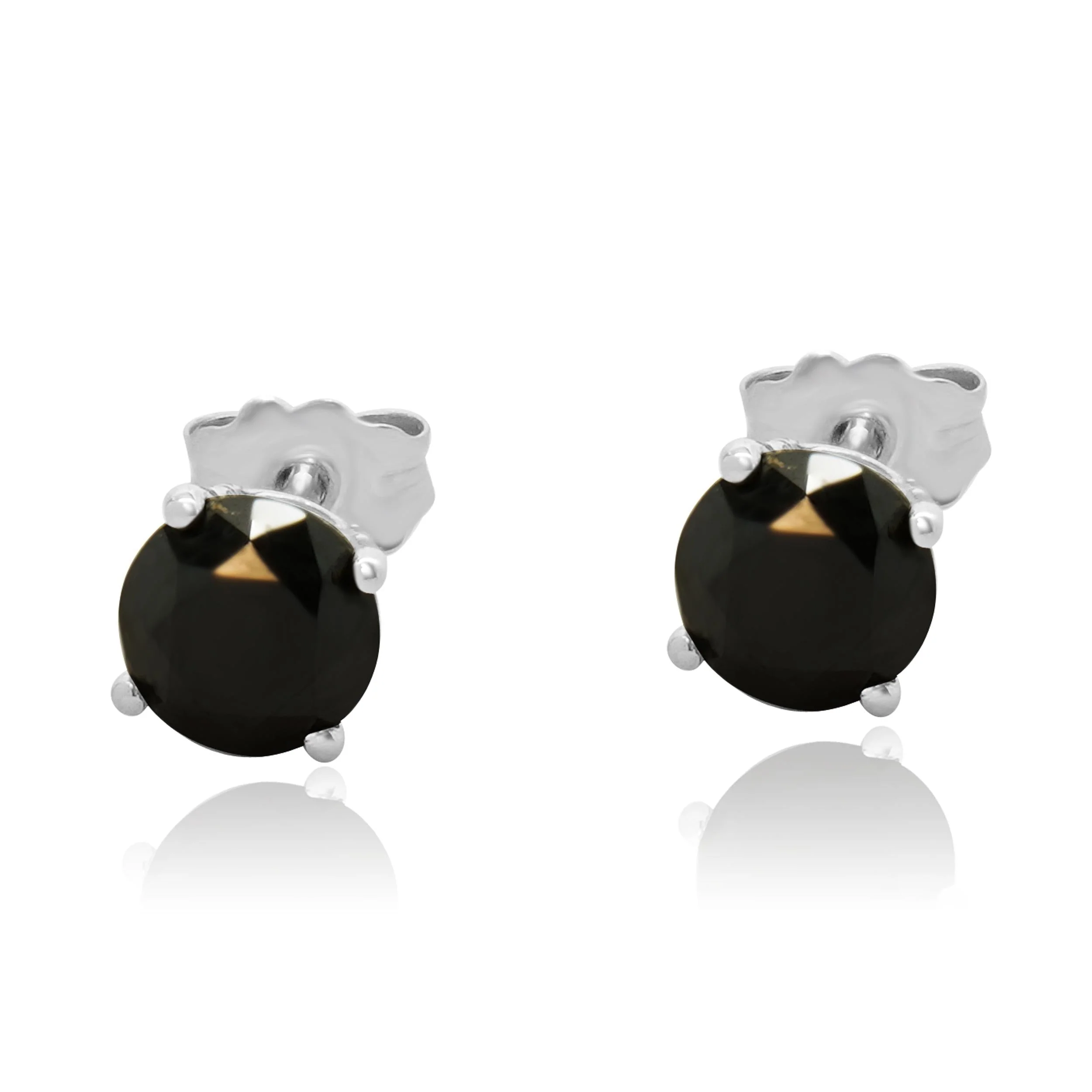 10 Karat White Gold Round Brilliant Cut Diamond Stud Earrings