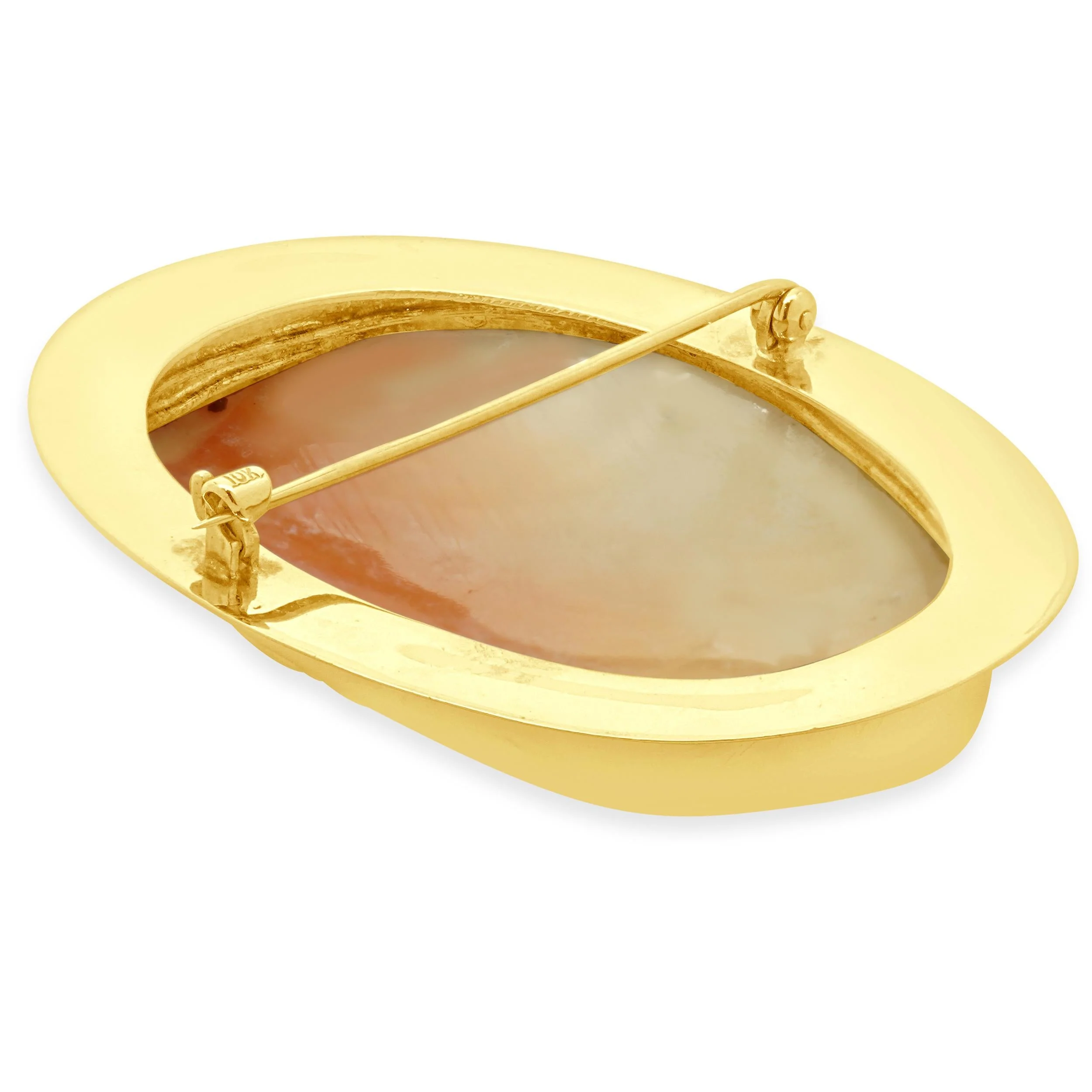 10 Karat Yellow Gold Nude Bust Cameo Pin - Image 3