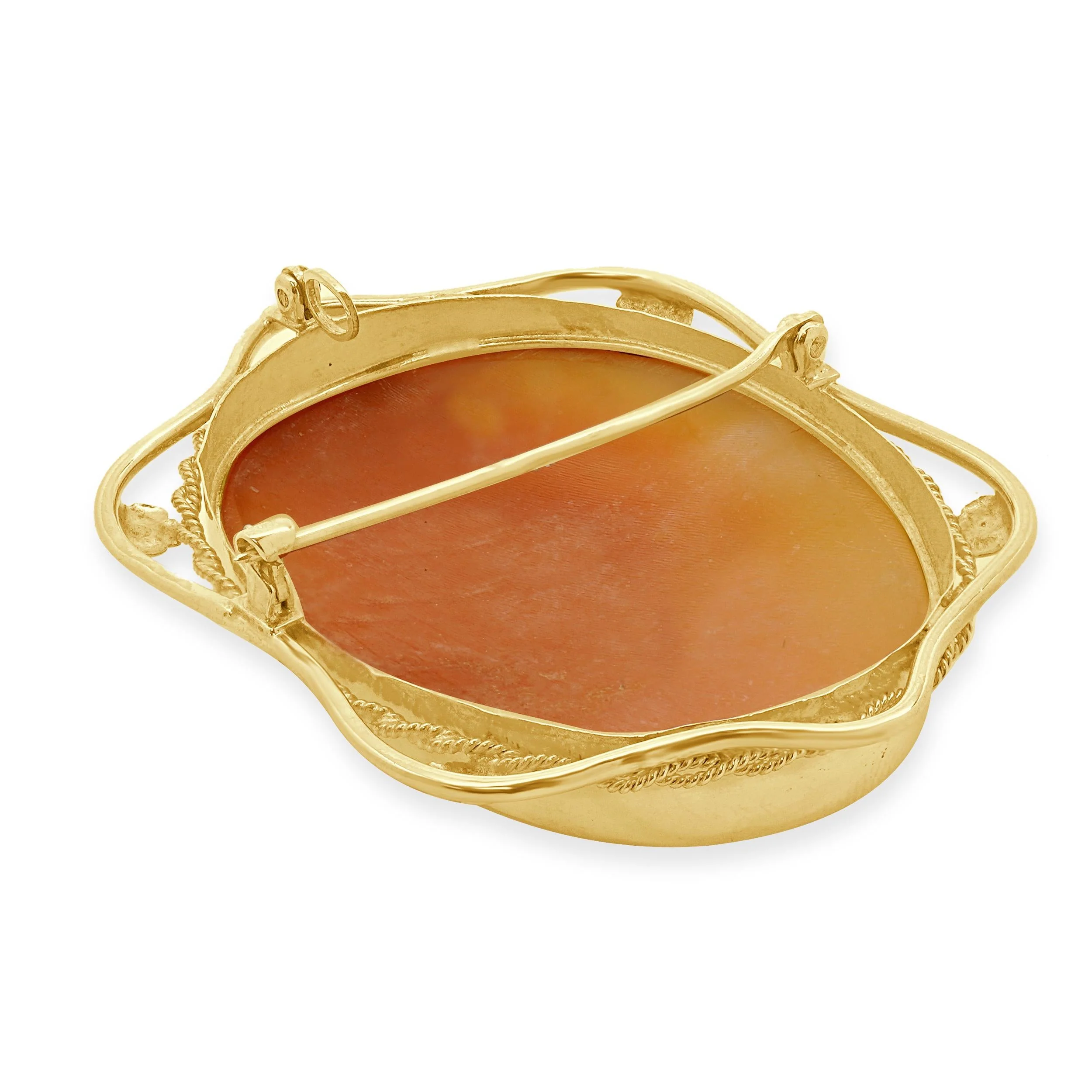 10 Karat Yellow Gold Vintage Cameo Pin - Image 4