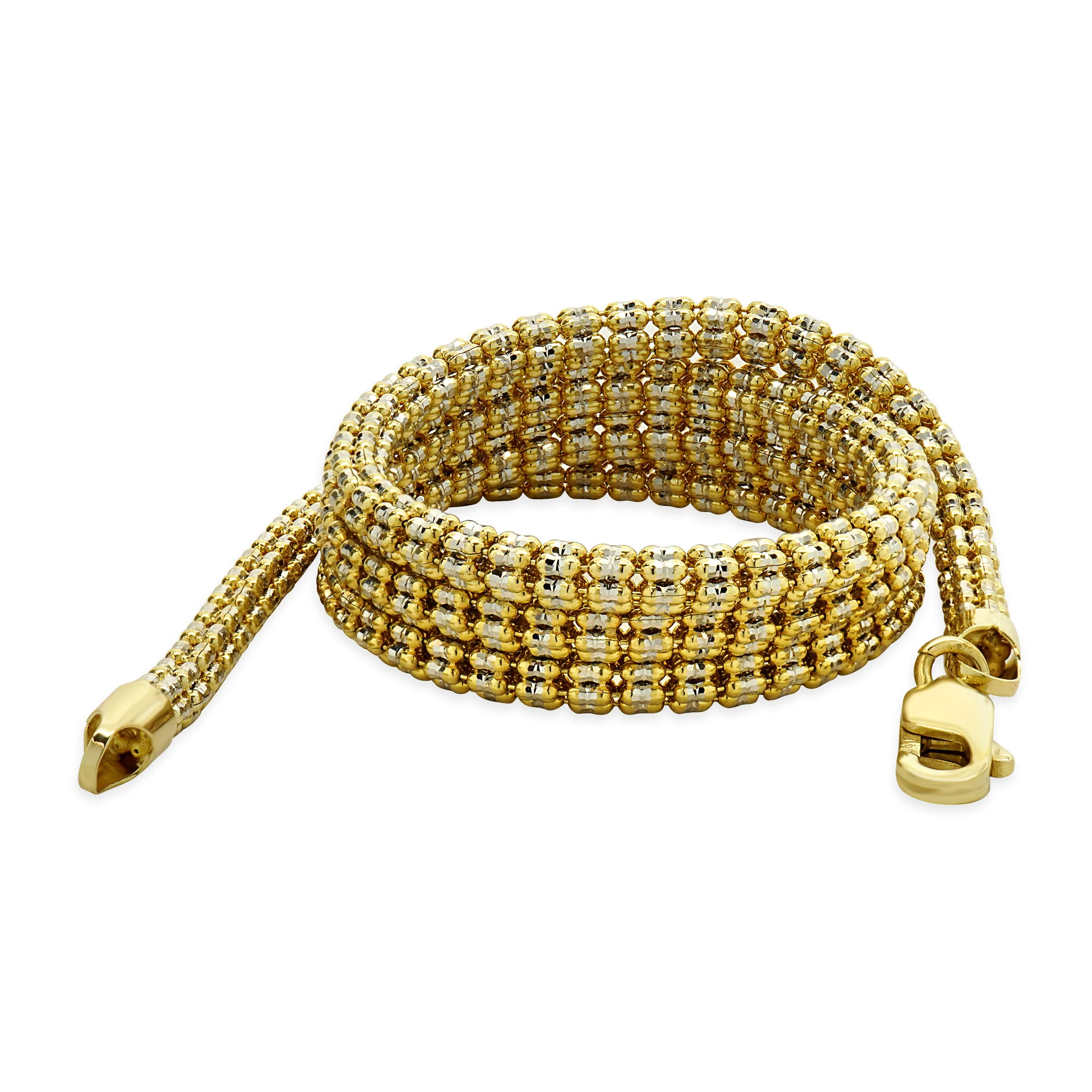 10 Karat Yellow & White Gold Iced Link Chain Necklace - Image 3