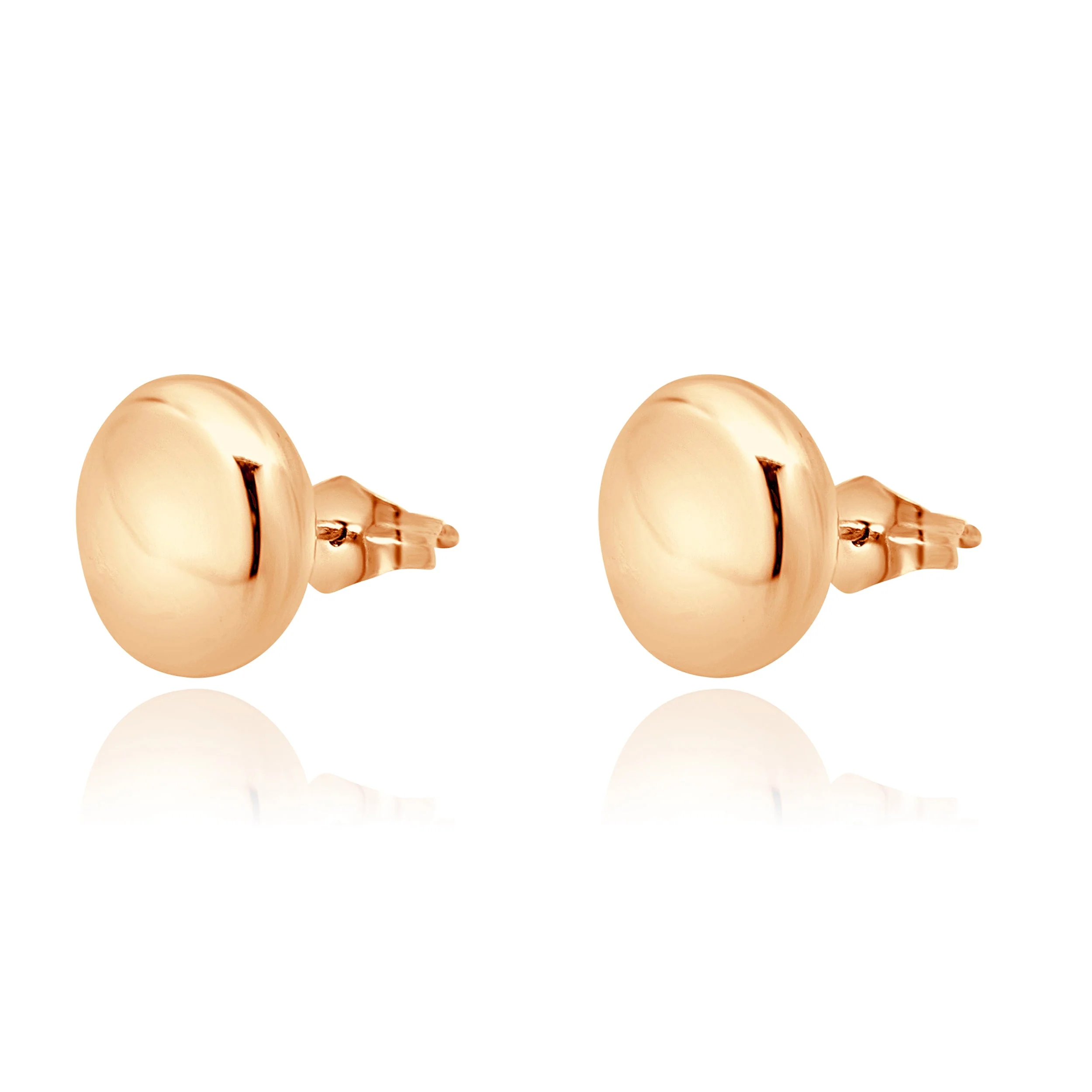 14 Karat Rose Gold Button Earrings