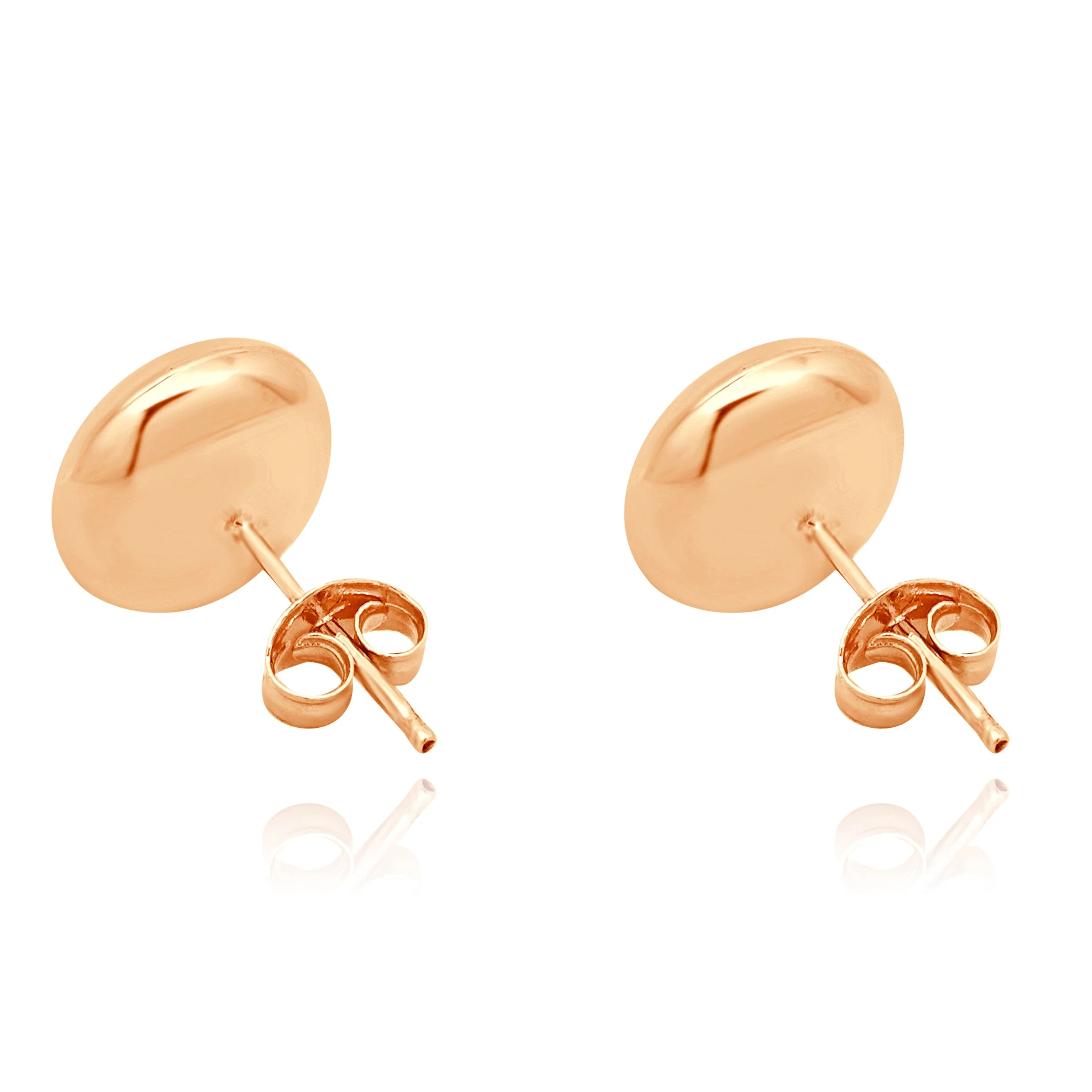 14 Karat Rose Gold Button Earrings - Image 3