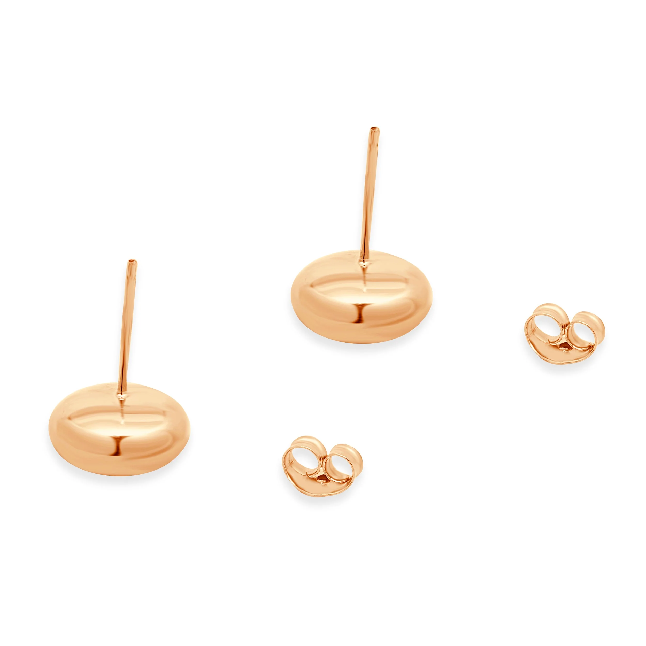 14 Karat Rose Gold Button Earrings - Image 4