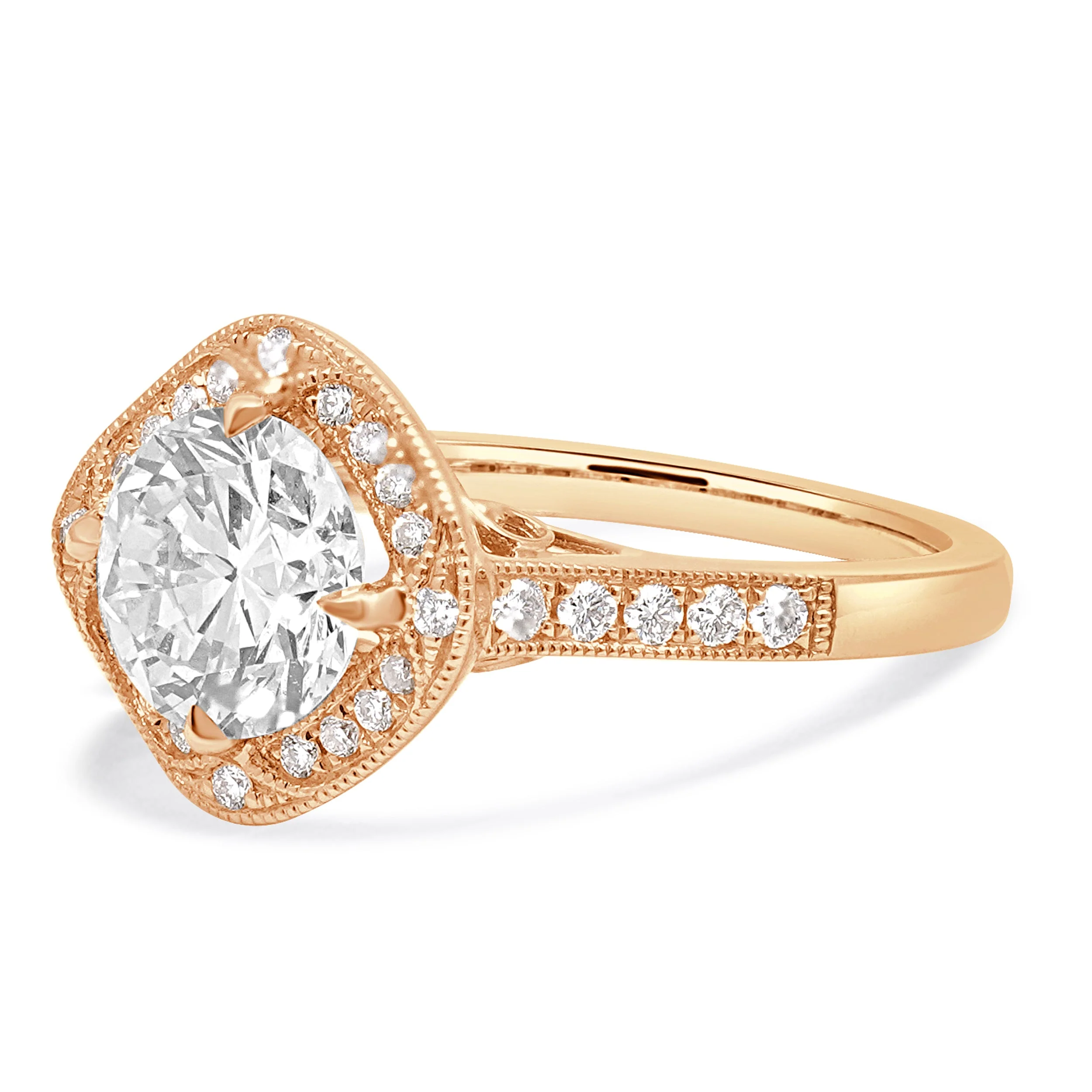 14 Karat Rose Gold Diamond Engagement Ring - Image 2