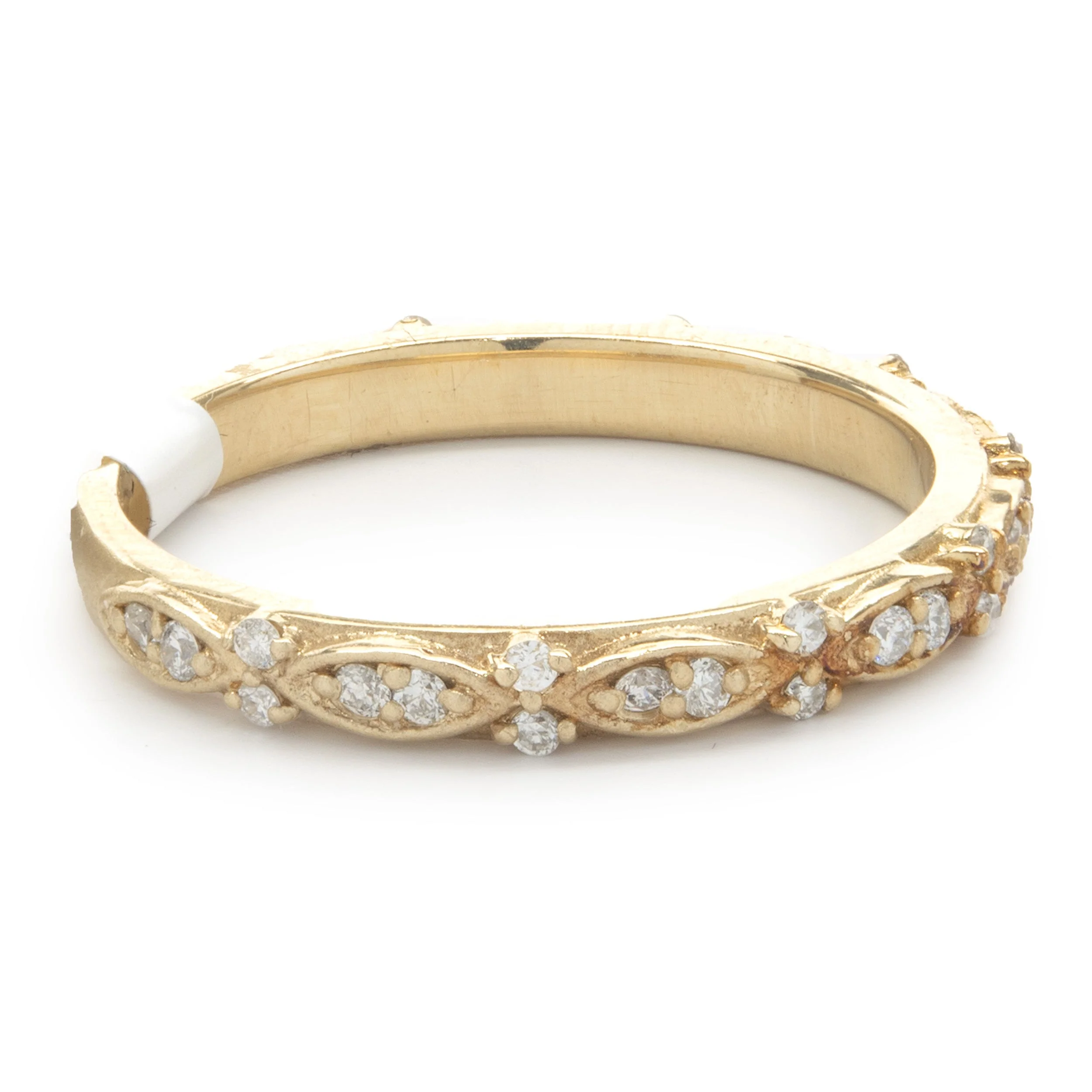 14 Karat Rose Gold Filigree Diamond Band - Image 2
