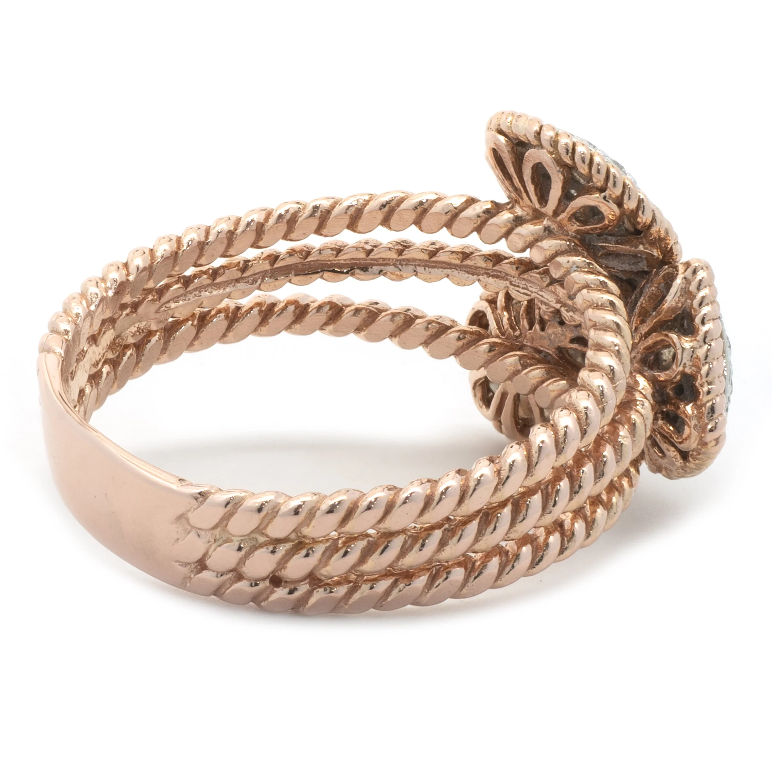 14 Karat Rose Gold Multi Shape Diamond Cluster Ring - Image 3