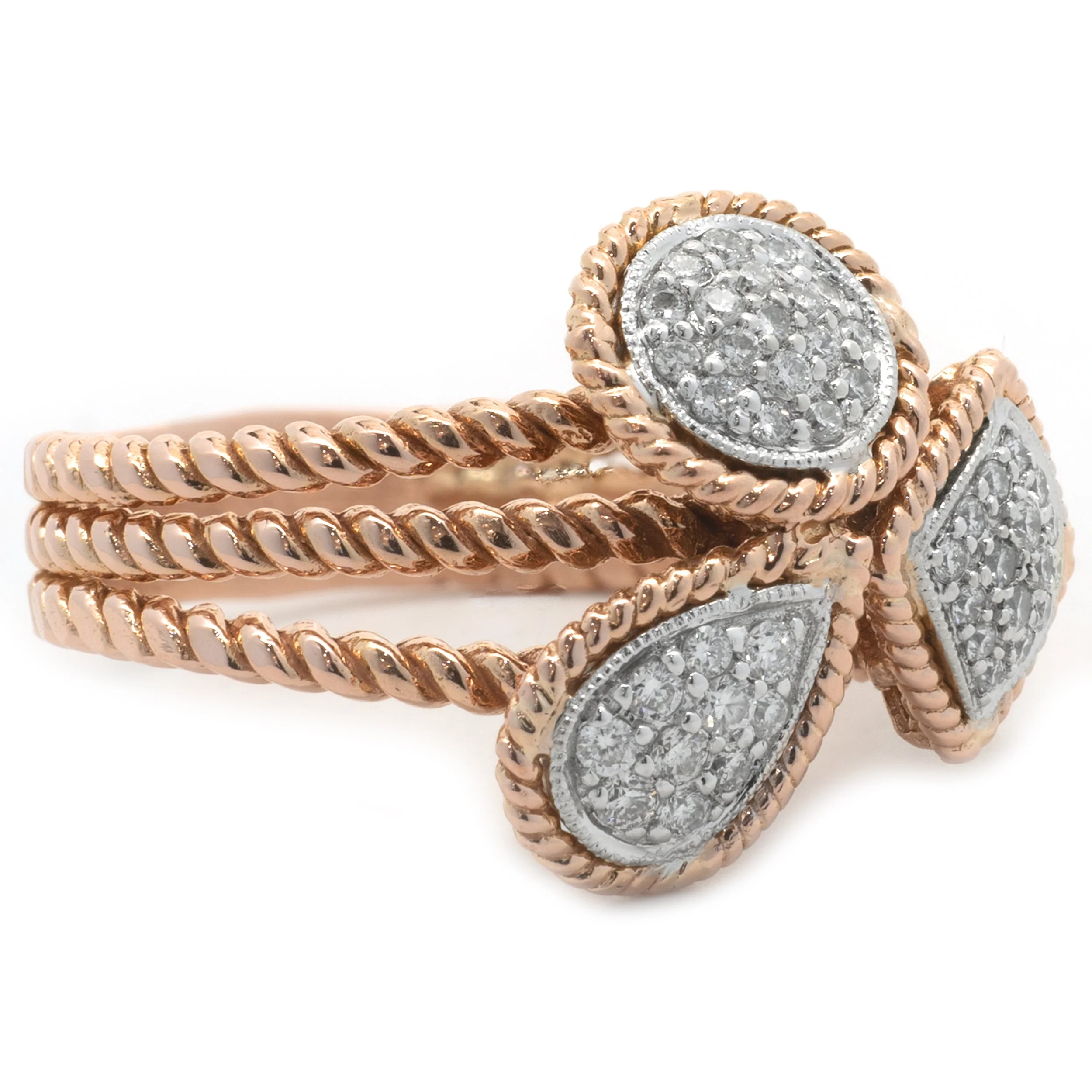 14 Karat Rose Gold Multi Shape Diamond Cluster Ring - Image 4
