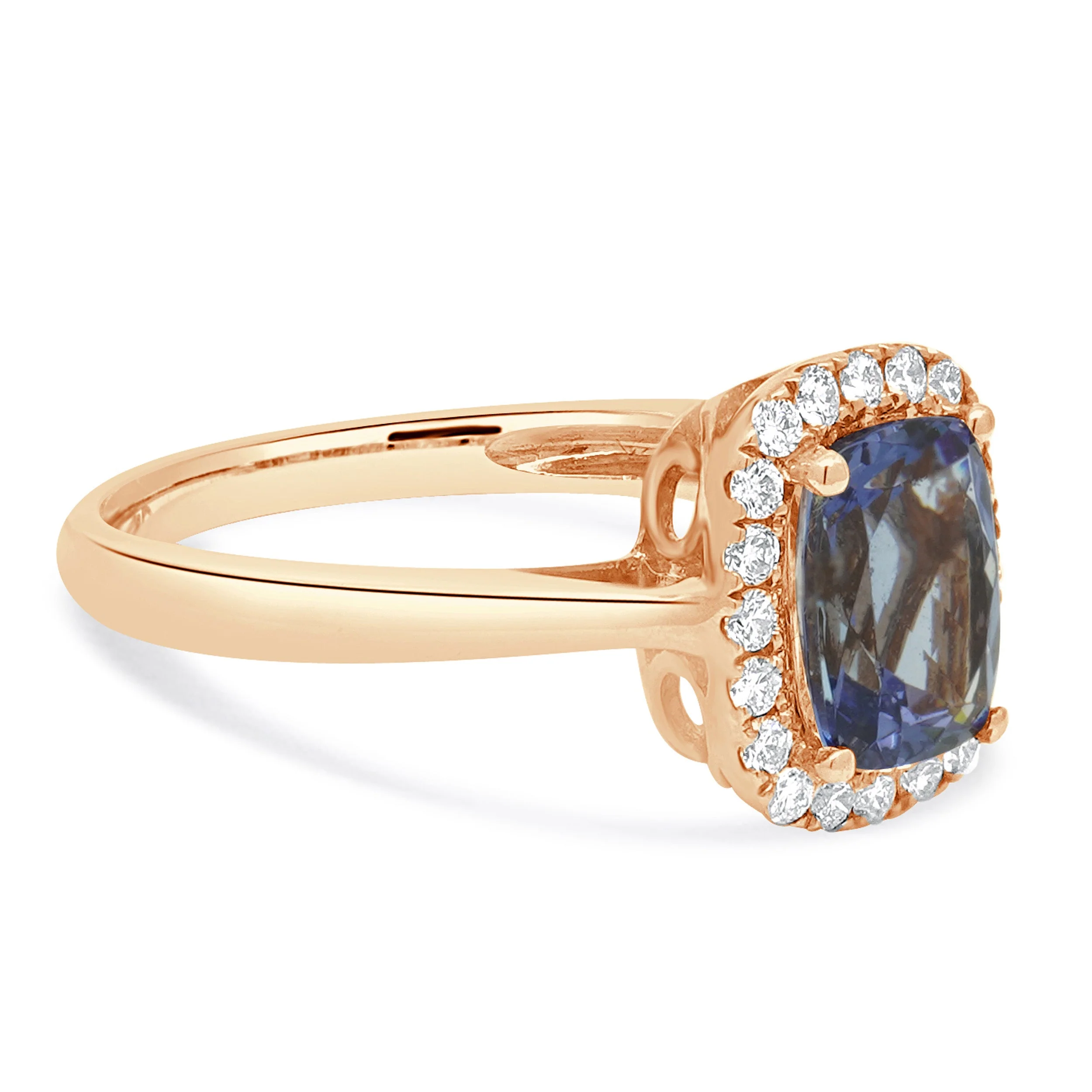 14 Karat Rose Gold Tanzanite and Diamond Ring - Image 4