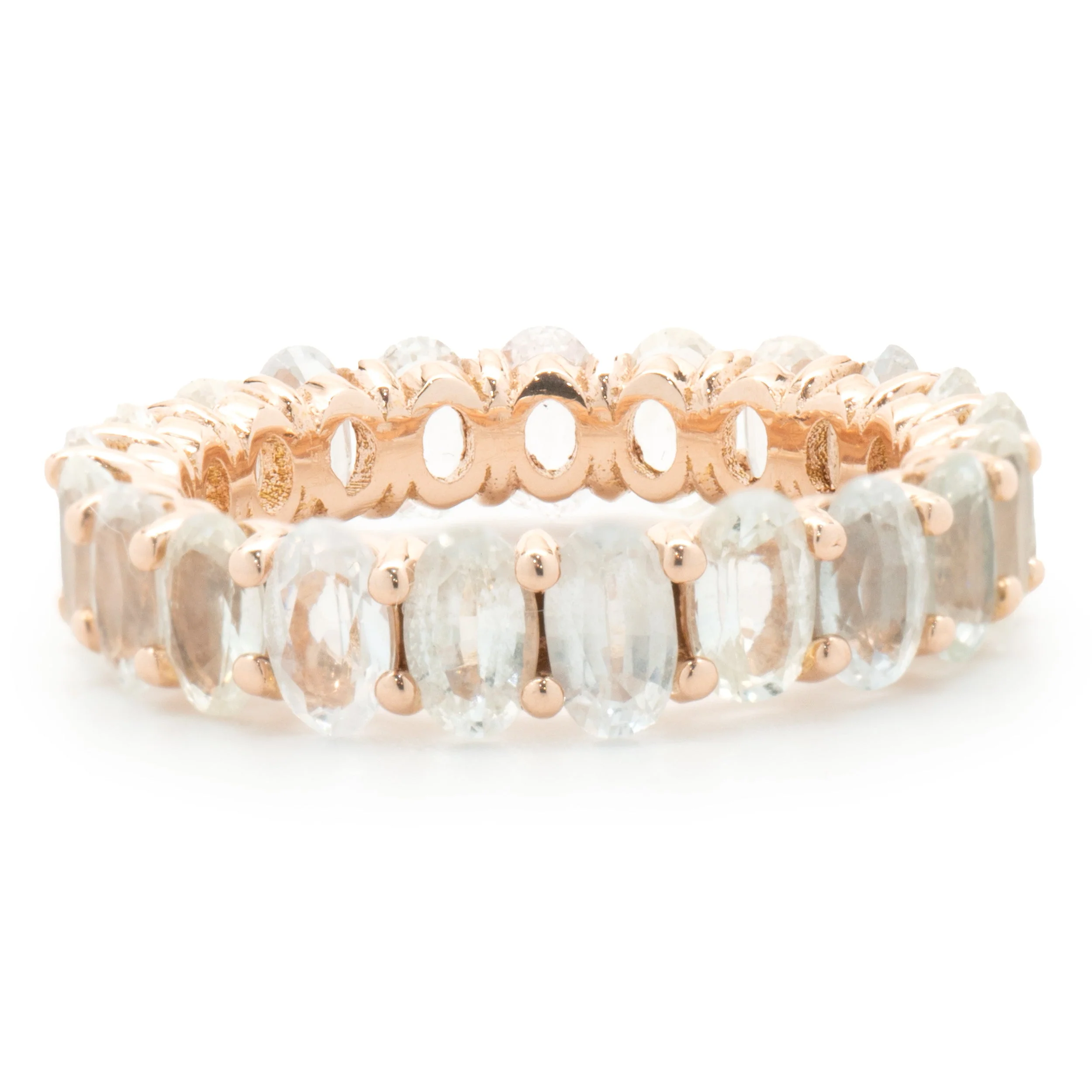 14 Karat Rose Gold White Sapphire Eternity Band