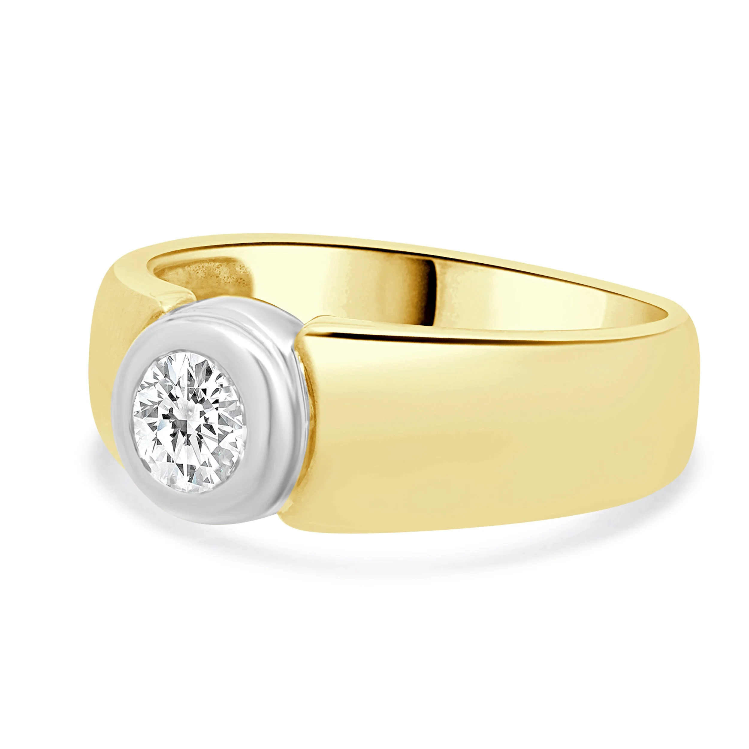 14 Karat Two-Tone Bezel Set Diamond Band - Image 2