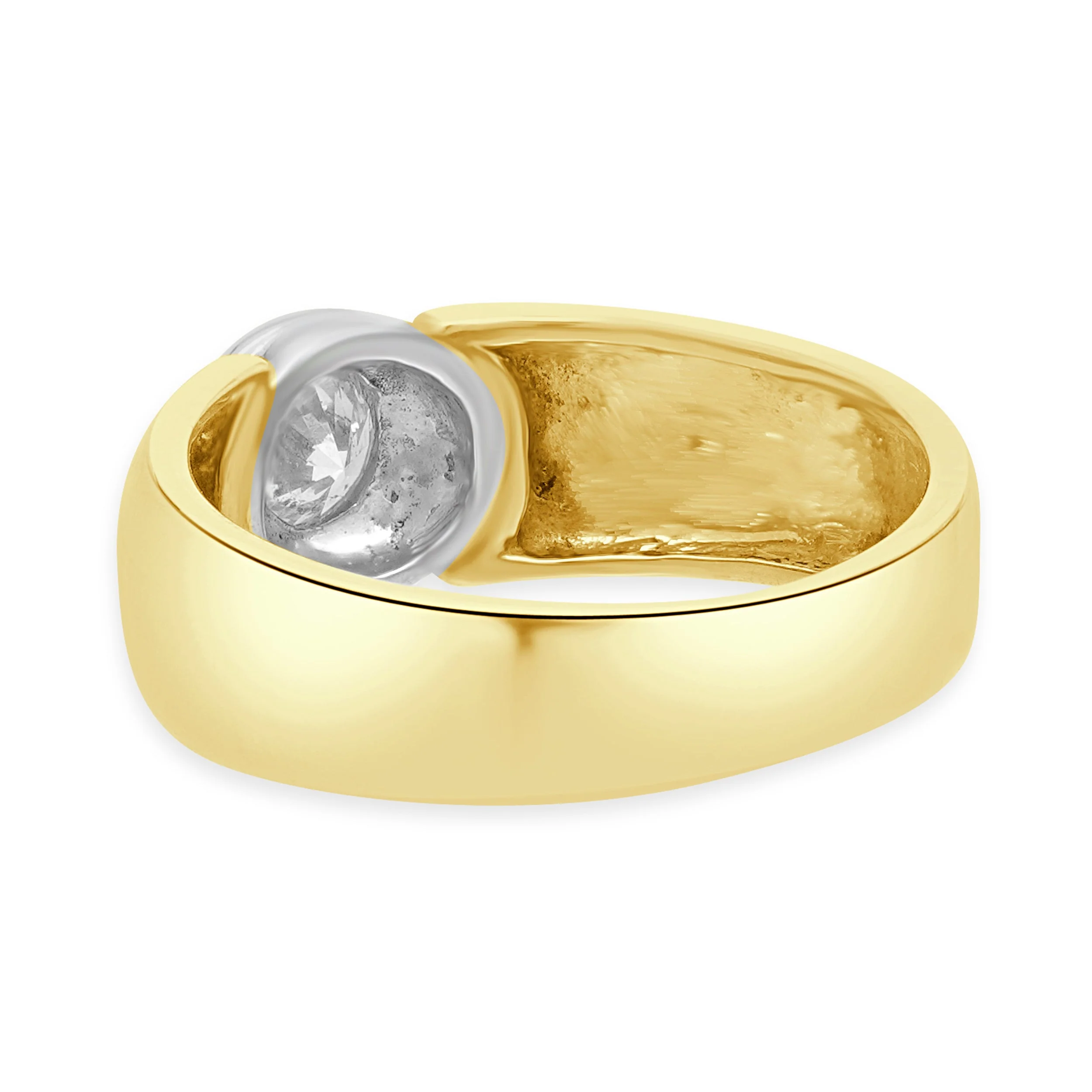 14 Karat Two-Tone Bezel Set Diamond Band - Image 3