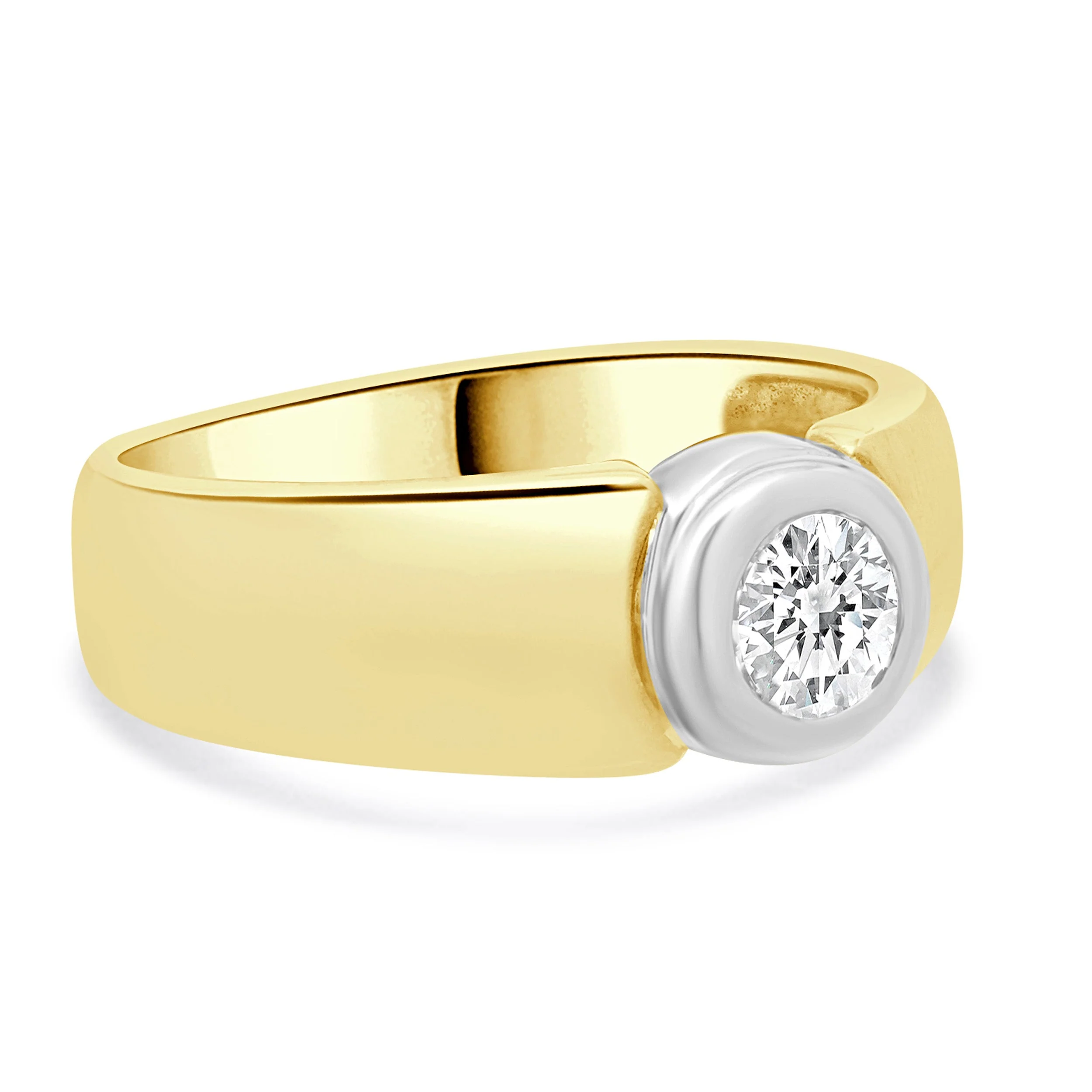 14 Karat Two-Tone Bezel Set Diamond Band - Image 4