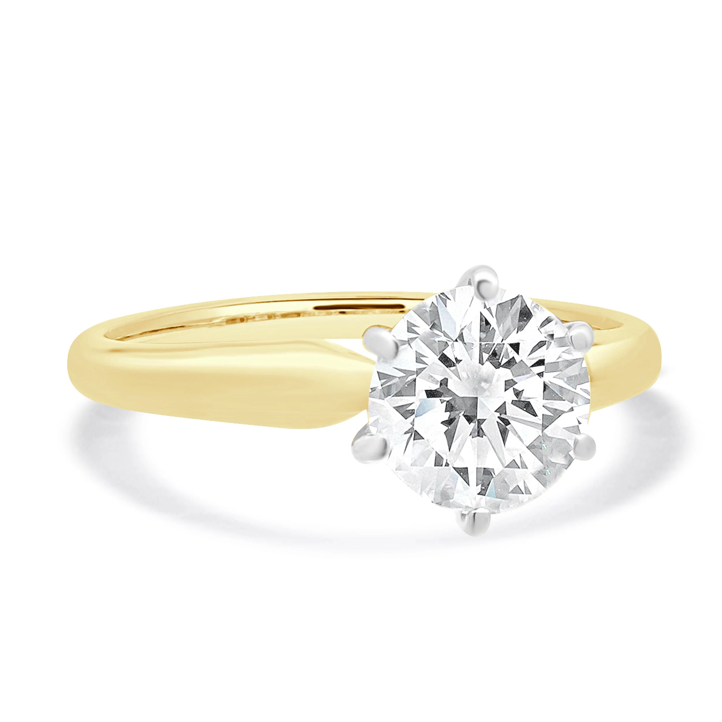 14 Karat Two-Tone Diamond Solitaire Engagement Ring - Image 2