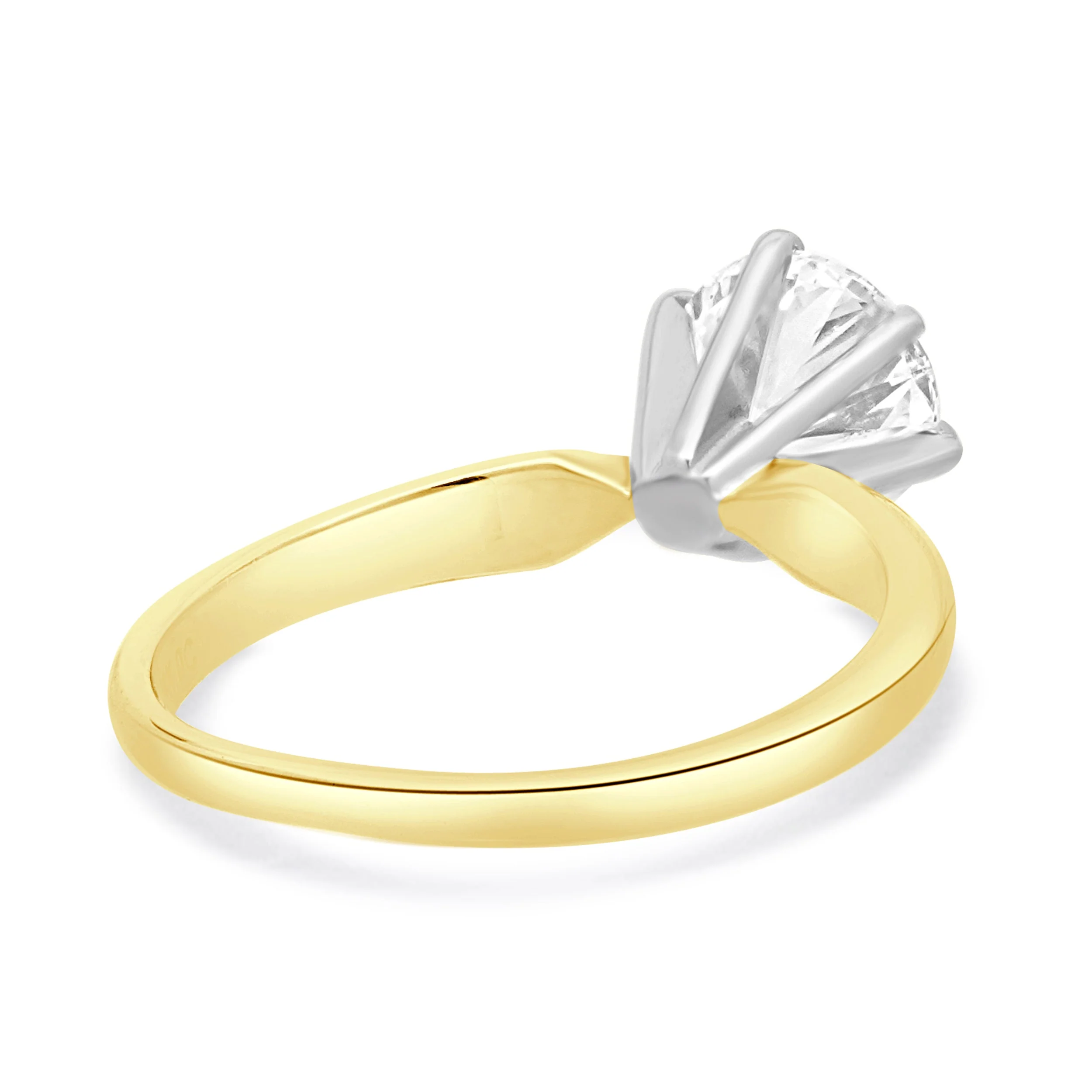 14 Karat Two-Tone Diamond Solitaire Engagement Ring - Image 3