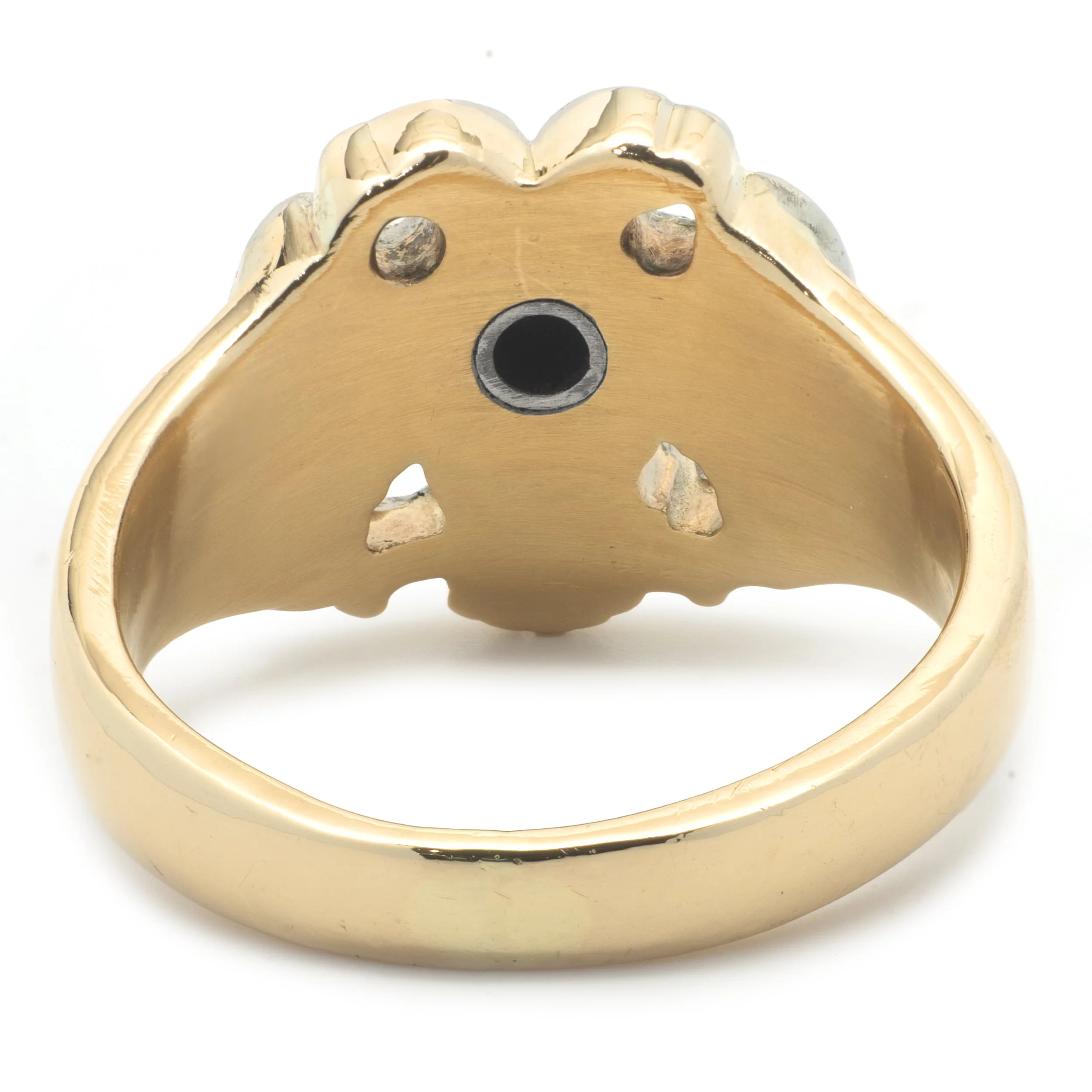 14 Karat Two Tone Vintage 1932 Diamond Masonic Ring - Image 4
