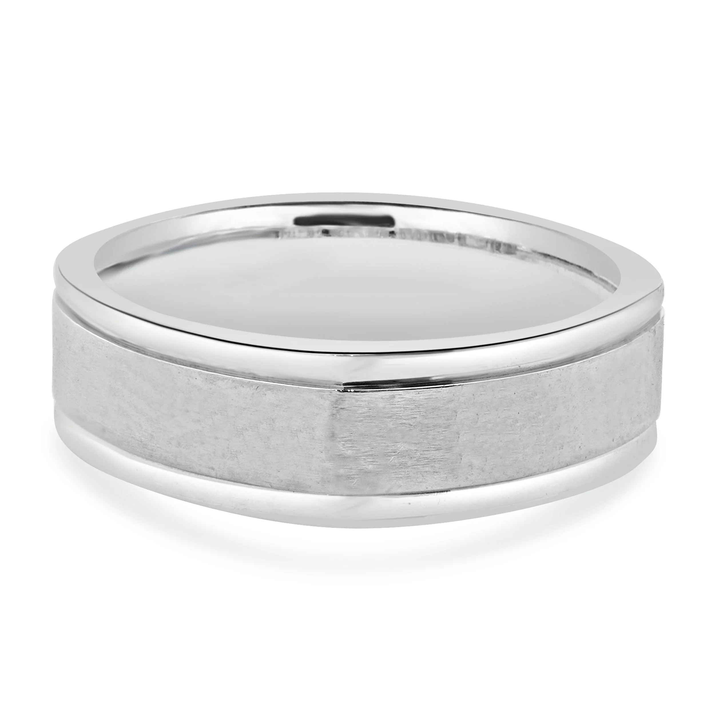 14 Karat White Gold 7MM Square Band - Image 2