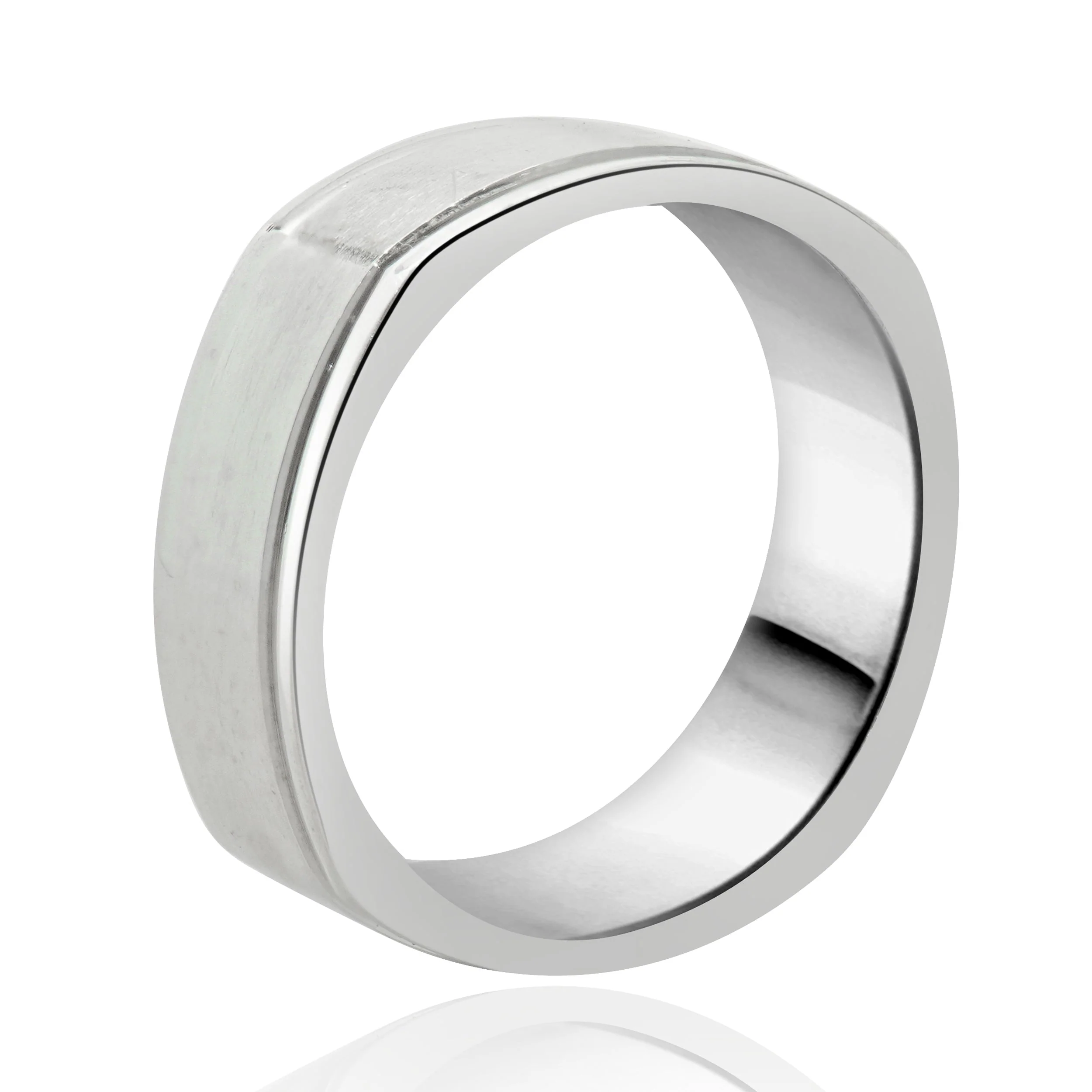 14 Karat White Gold 7MM Square Band - Image 3
