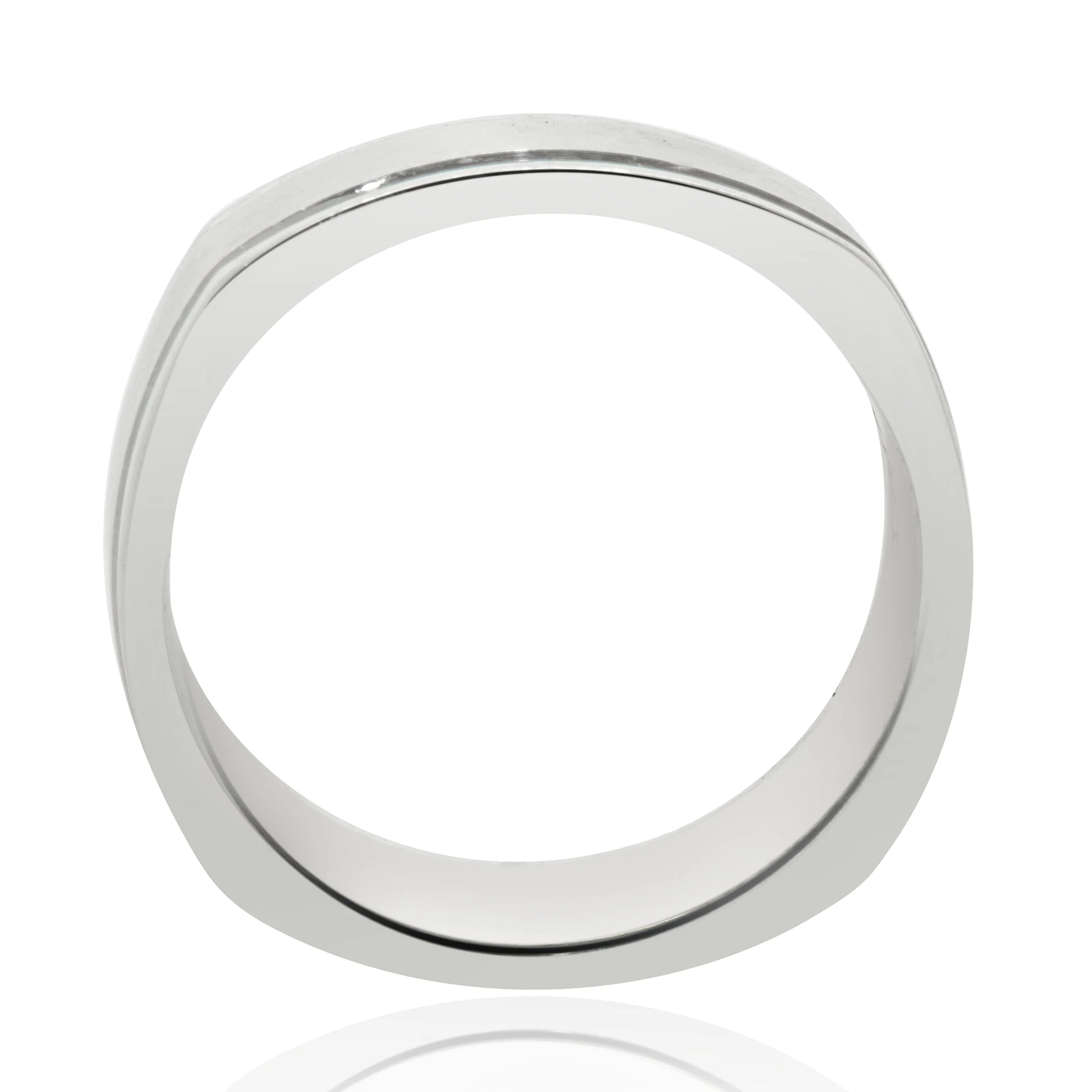 14 Karat White Gold 7MM Square Band - Image 4