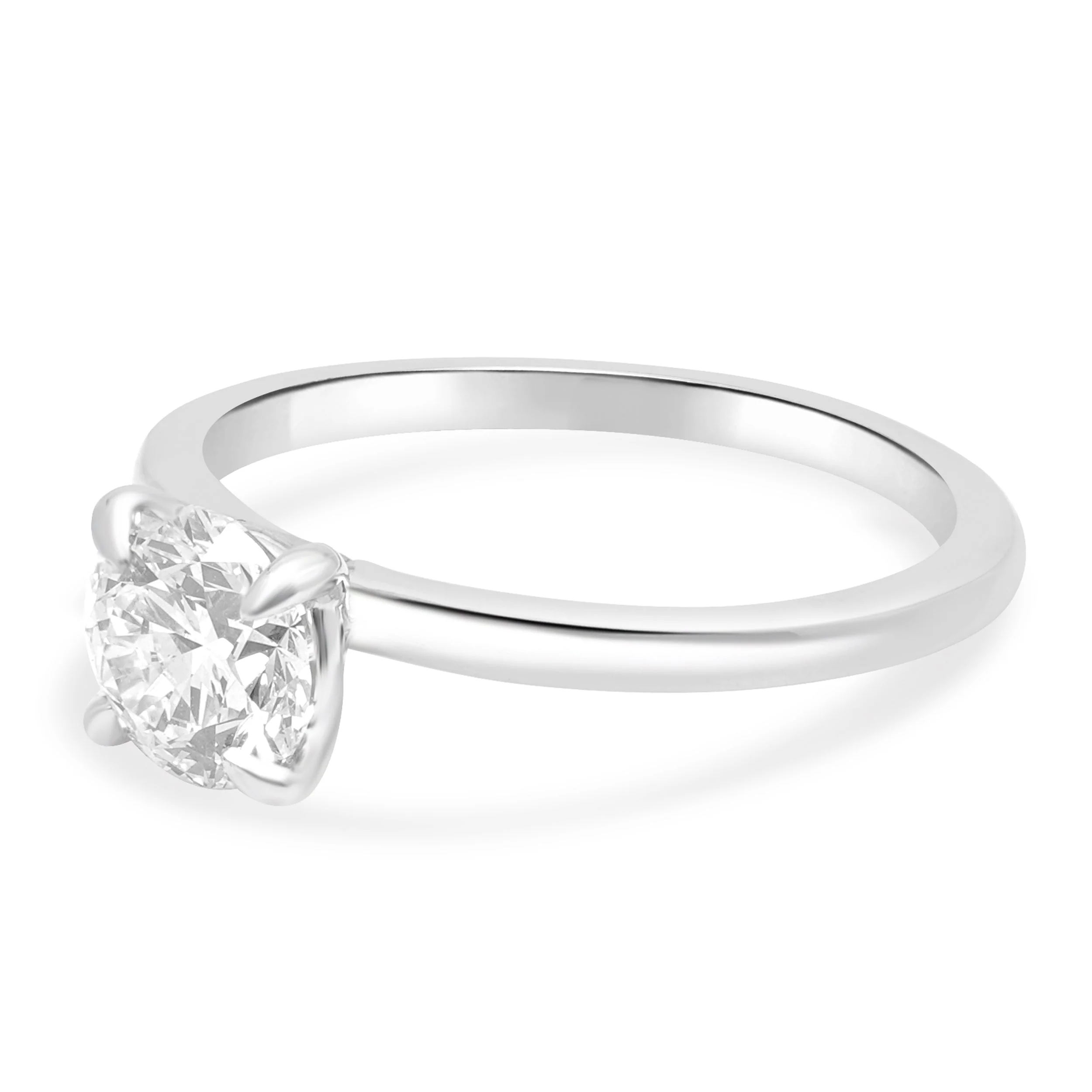 14 Karat White Gold and 4-Prong Set Round Brilliant Cut Diamond Solitaire Engagement Ring - Image 2