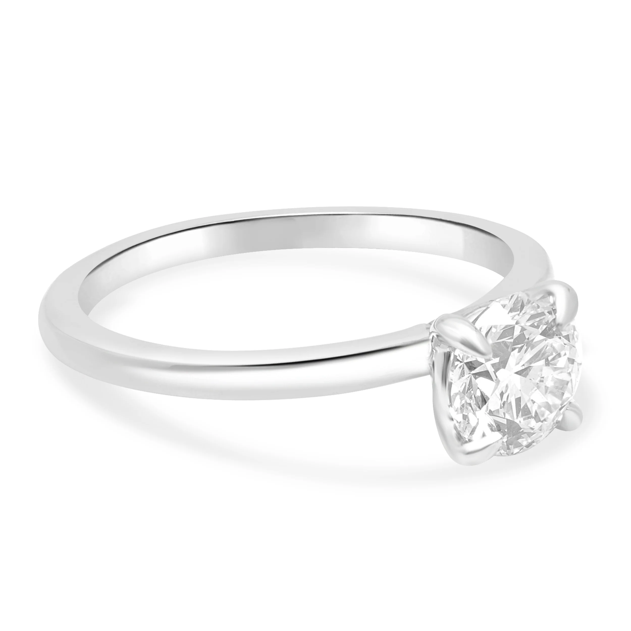 14 Karat White Gold and 4-Prong Set Round Brilliant Cut Diamond Solitaire Engagement Ring - Image 3