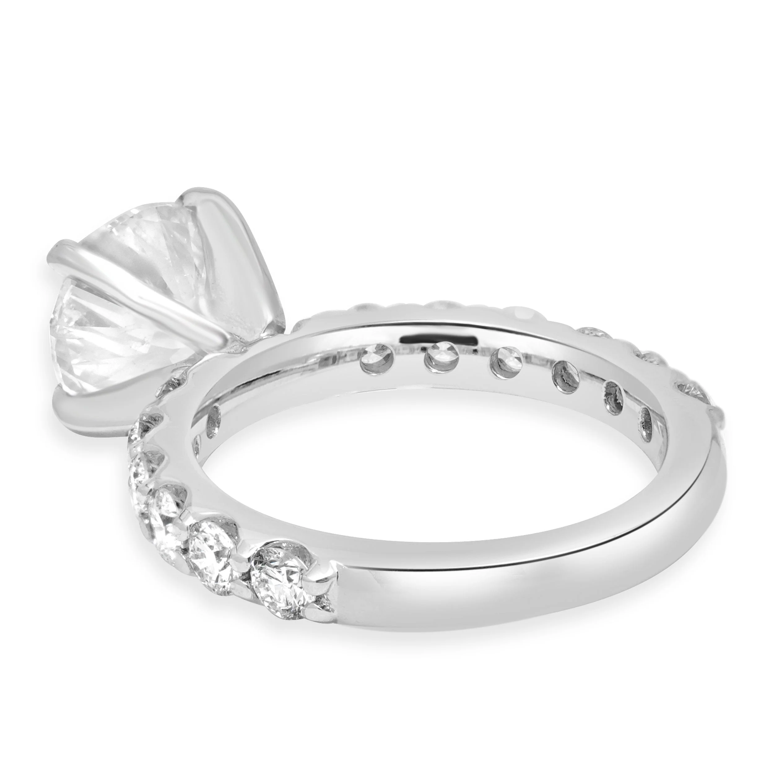 14 Karat White Gold and GIA Certified Prong Set Round Brilliant Cut Diamond Engagement Ring - Image 4