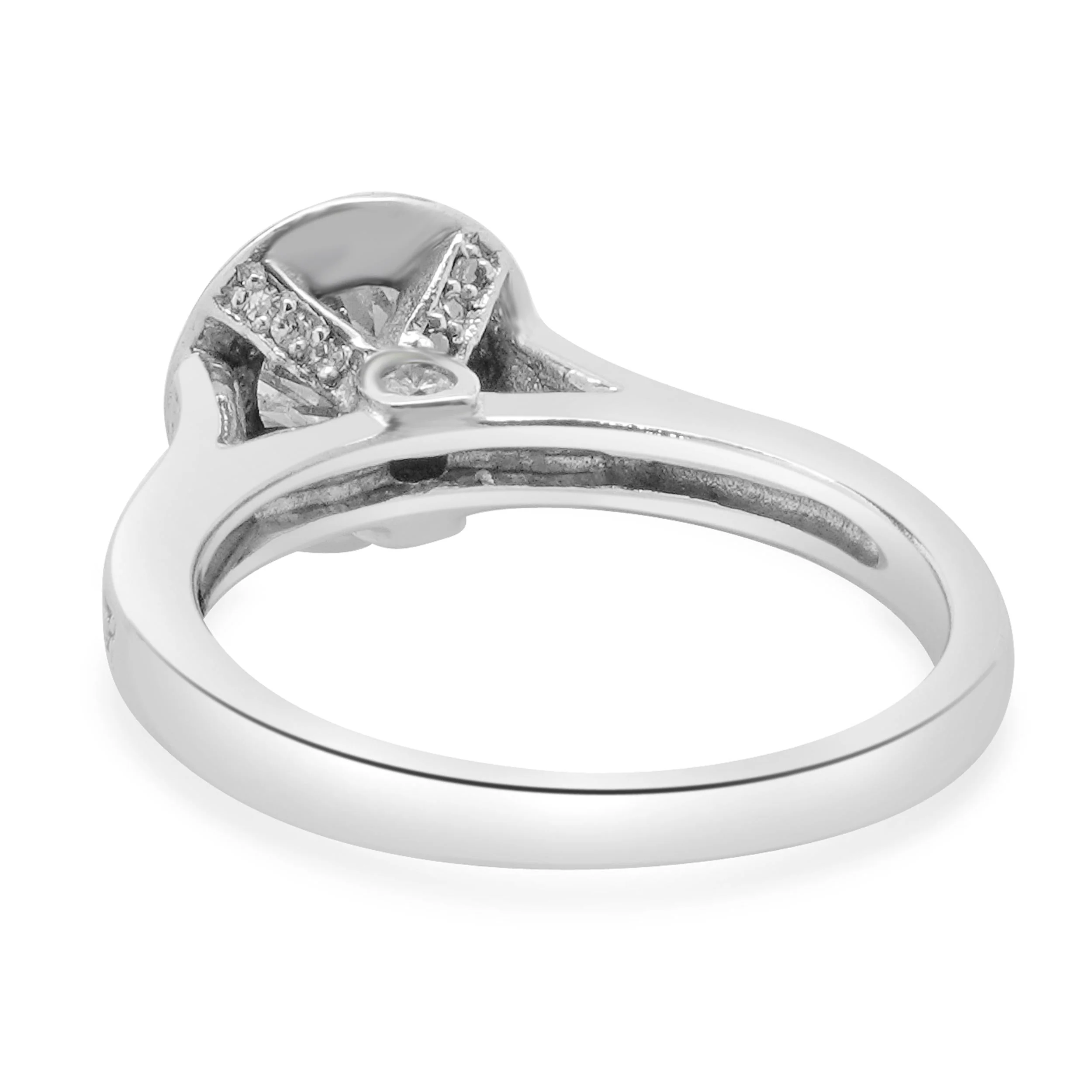 14 Karat White Gold Bezel Set Diamond Engagement Ring - Image 3