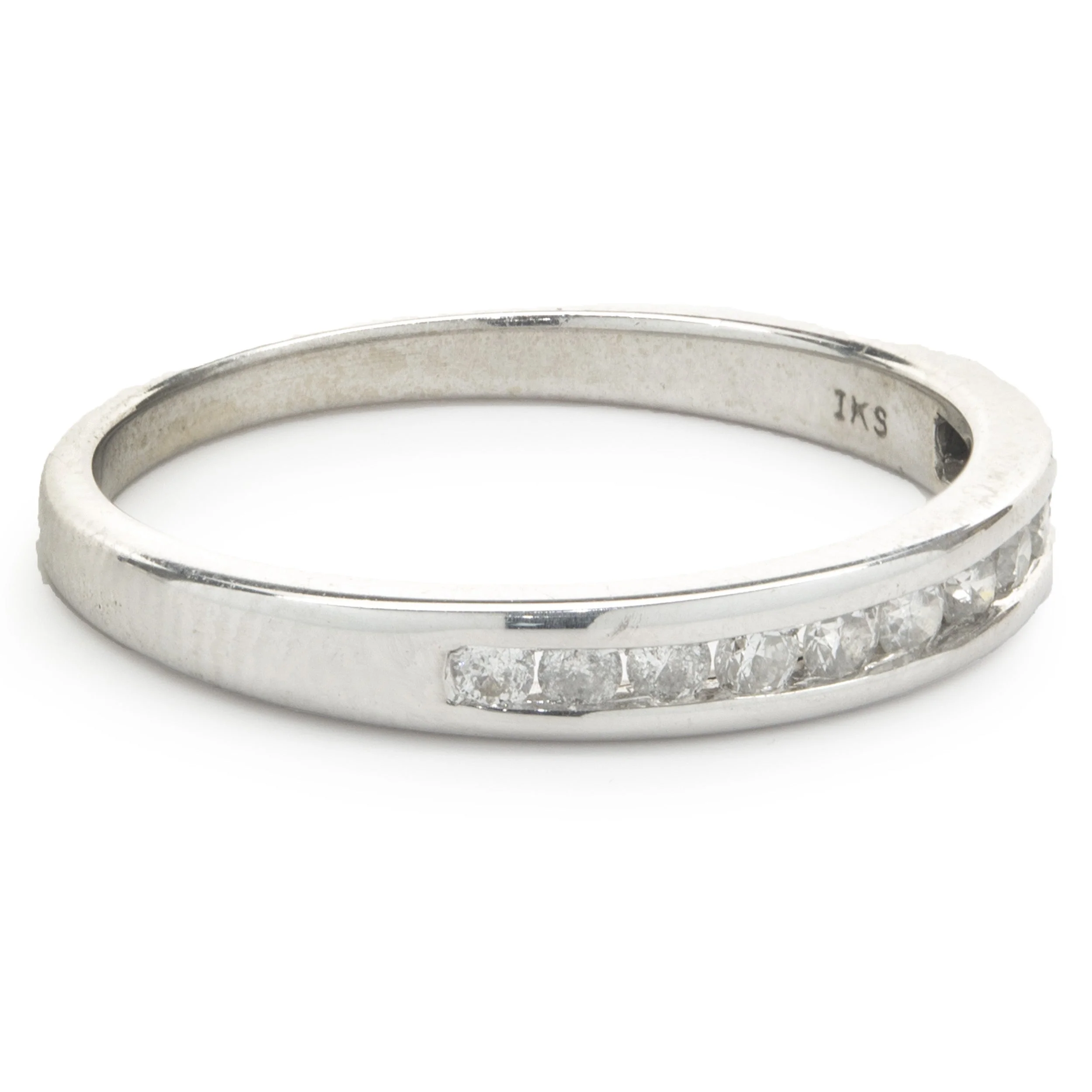 14 Karat White Gold Channel Set Diamond Band - Image 2