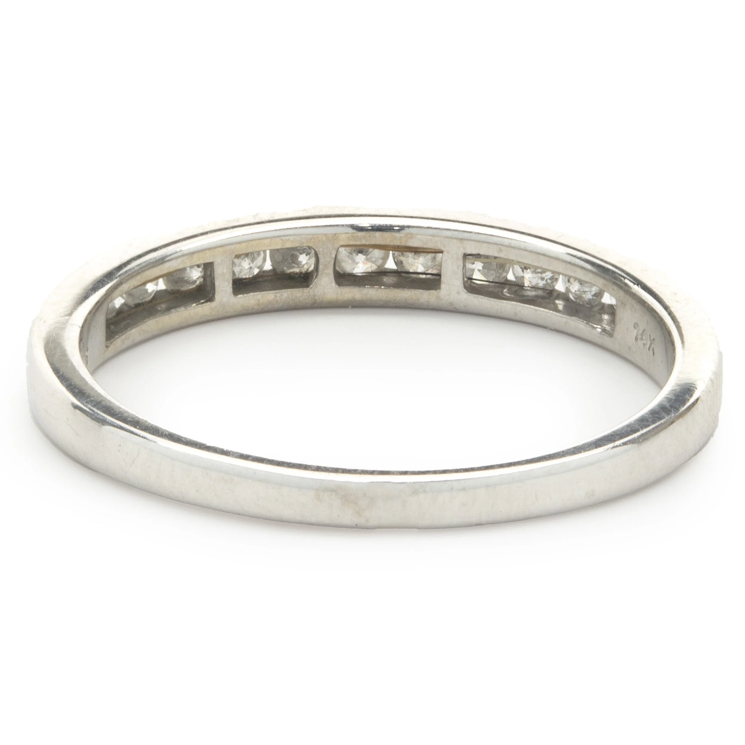 14 Karat White Gold Channel Set Diamond Band - Image 3