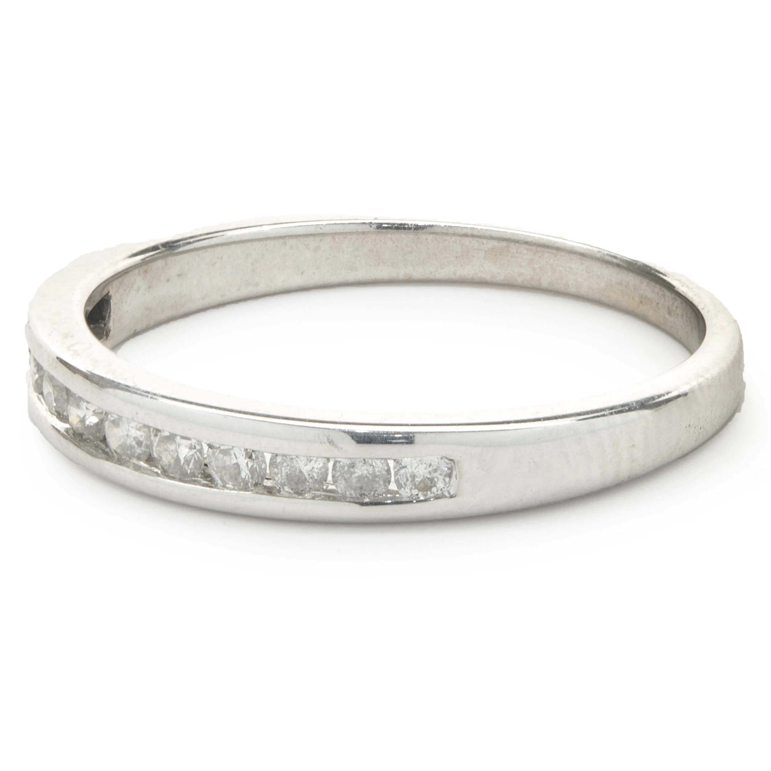 14 Karat White Gold Channel Set Diamond Band - Image 4