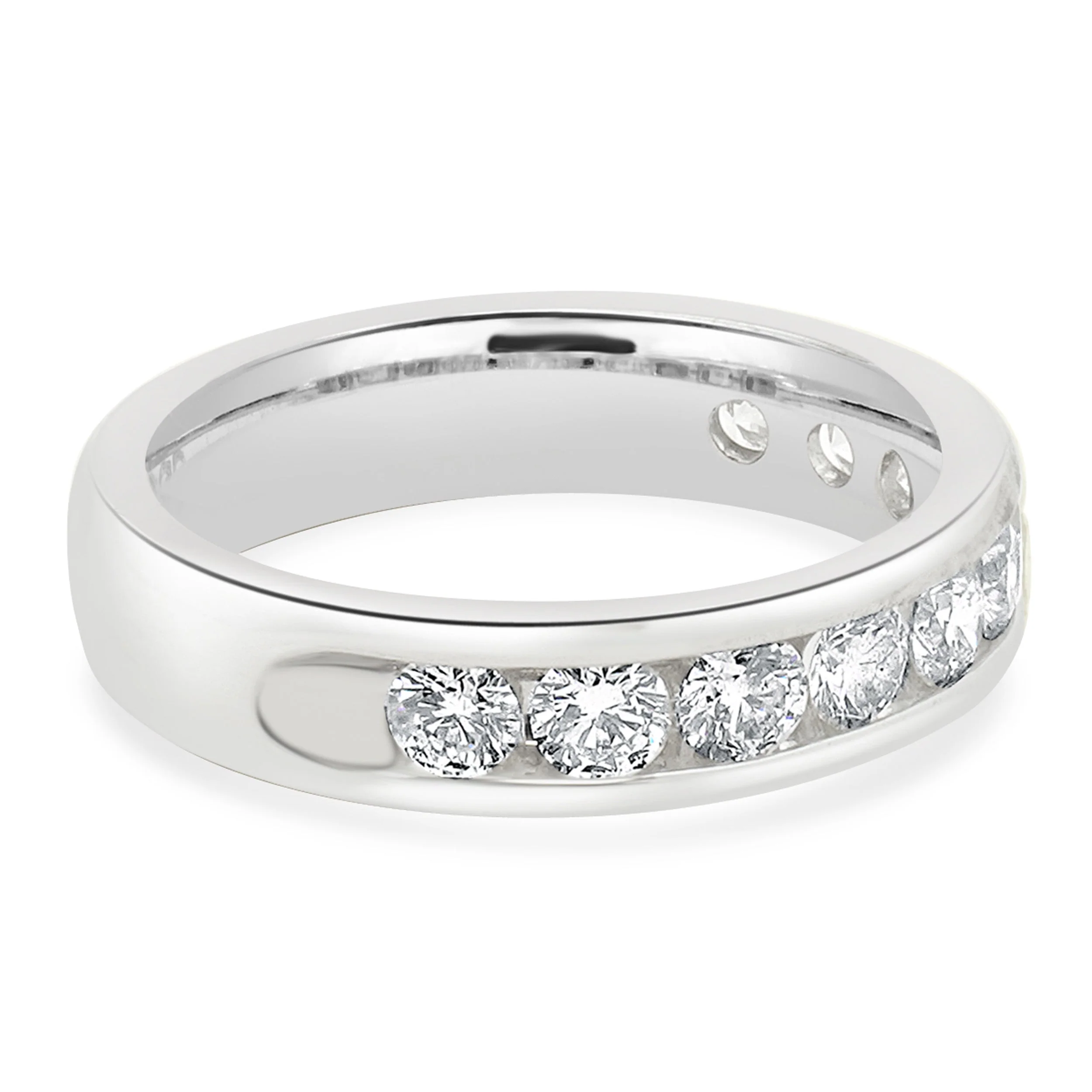 14 Karat White Gold Channel Set Diamond Band - Image 4