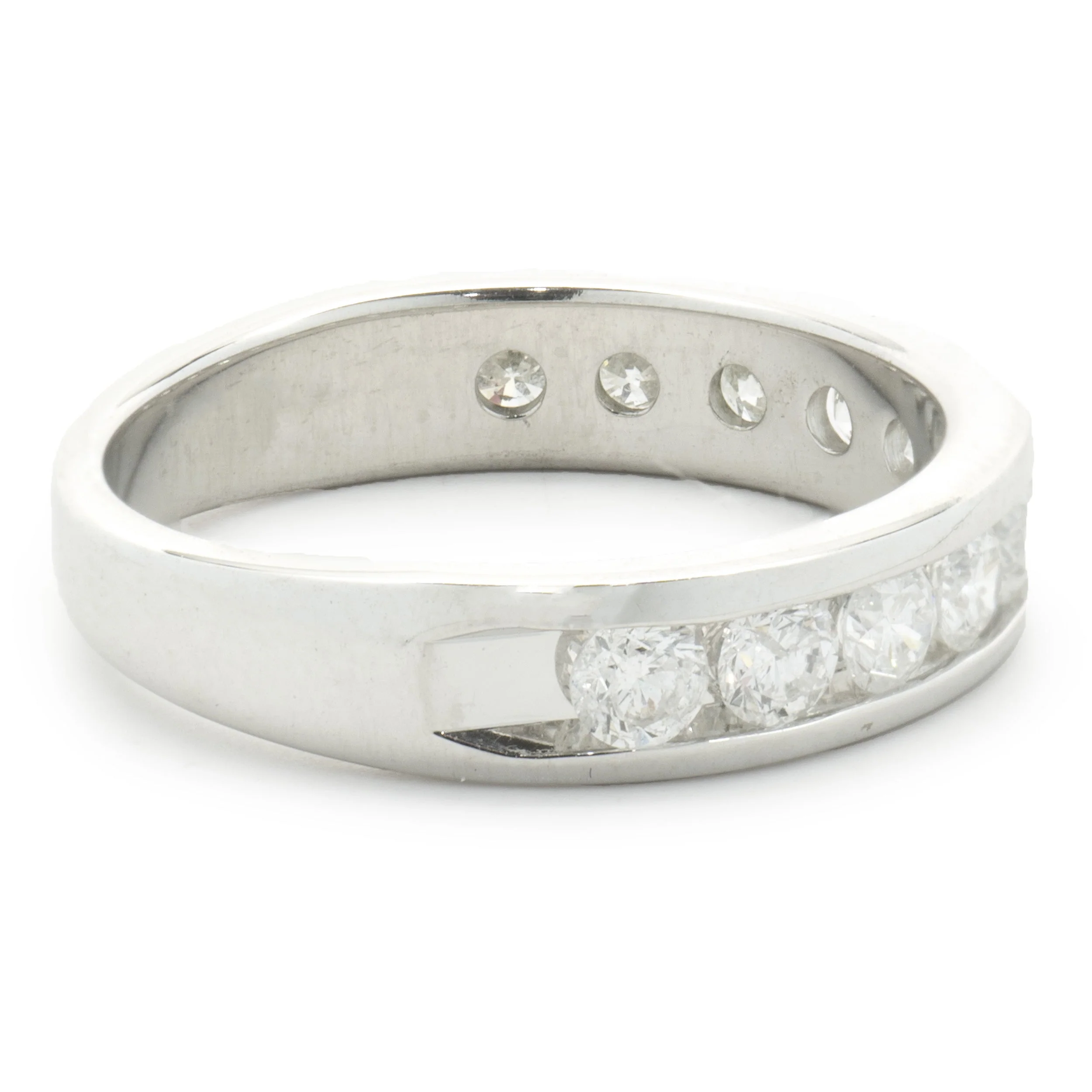 14 Karat White Gold Channel Set Diamond Band - Image 4