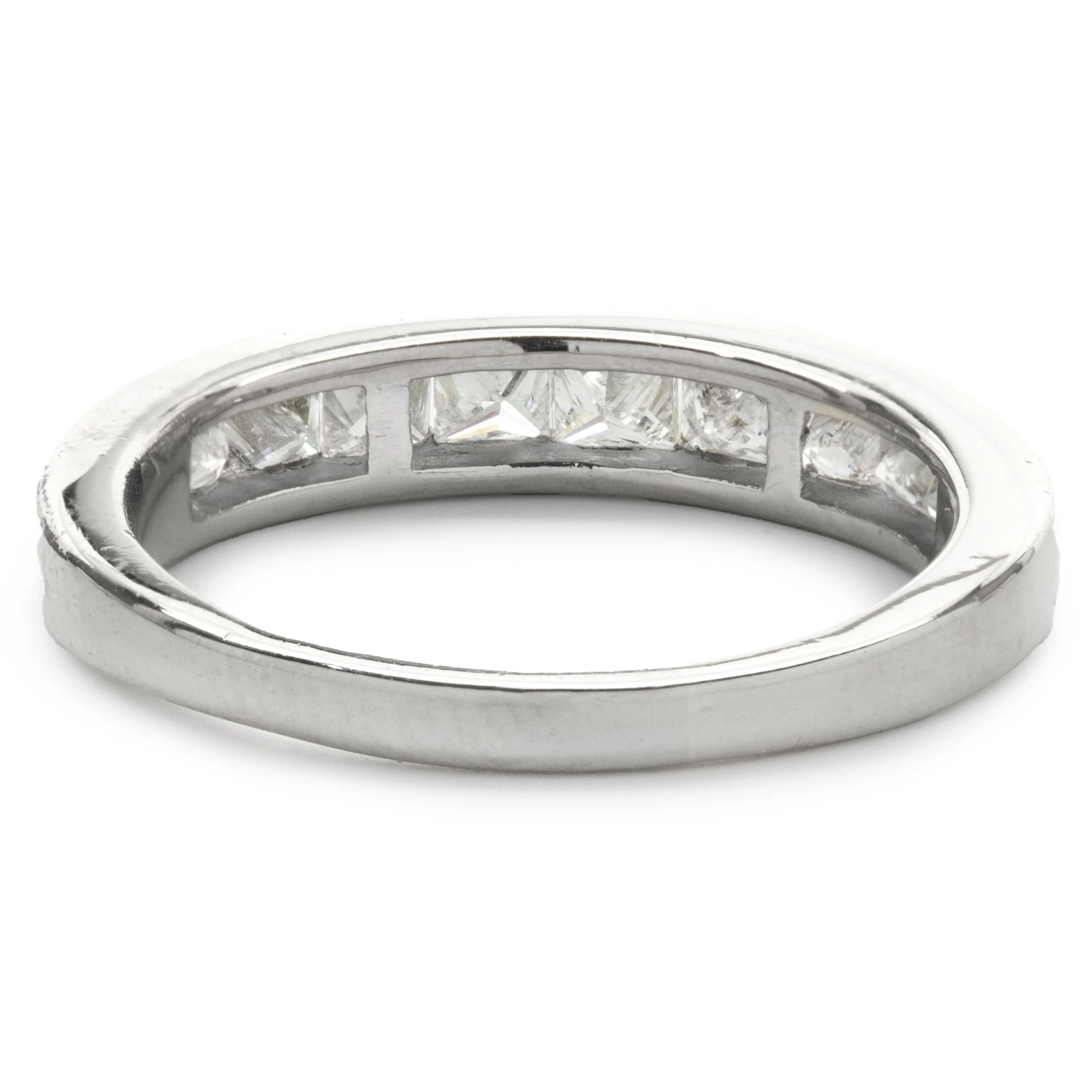 14 Karat White Gold Channel Set Princess Cut Diamond Band - Image 4