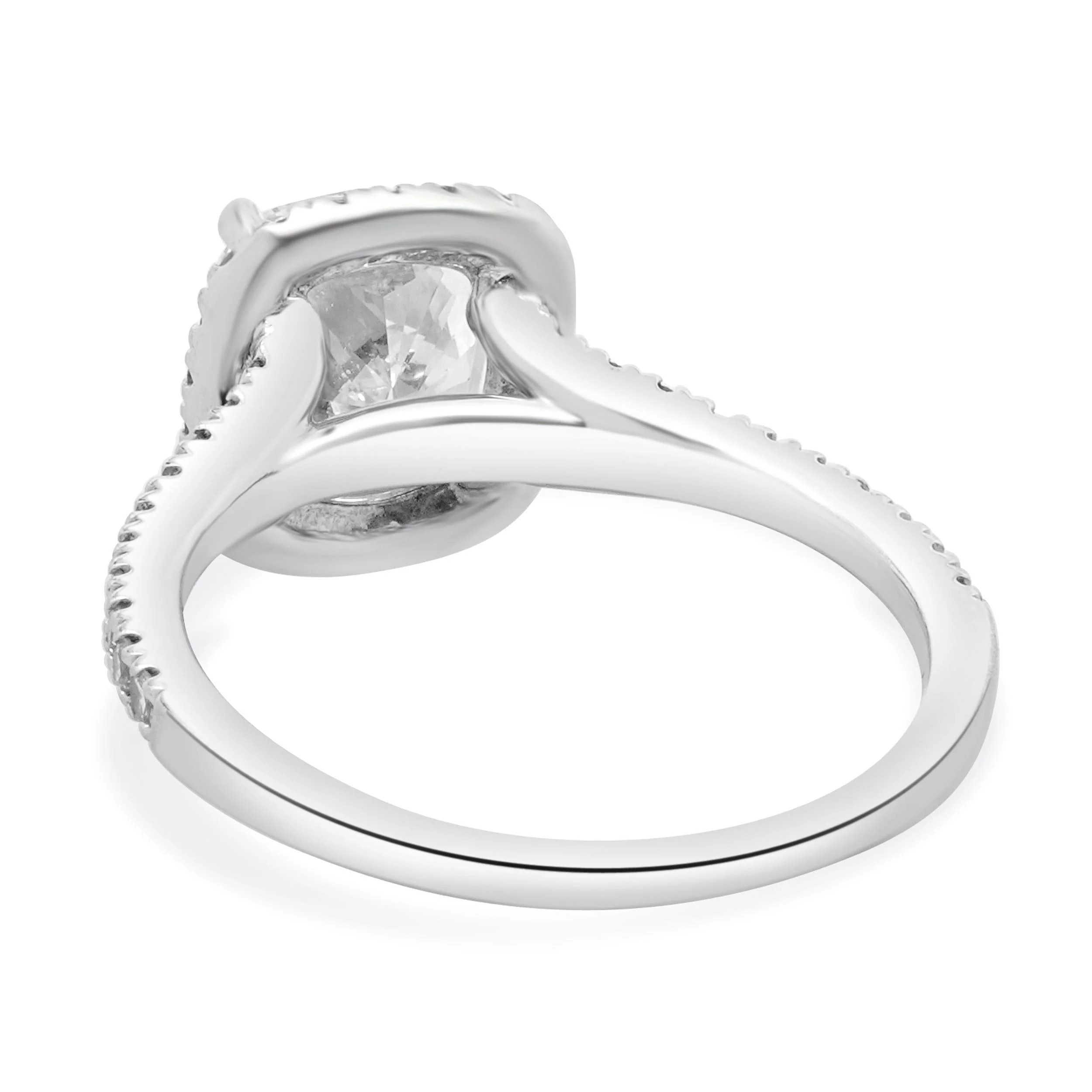 14 Karat White Gold Cushion Cut Diamond Engagement Ring - Image 3