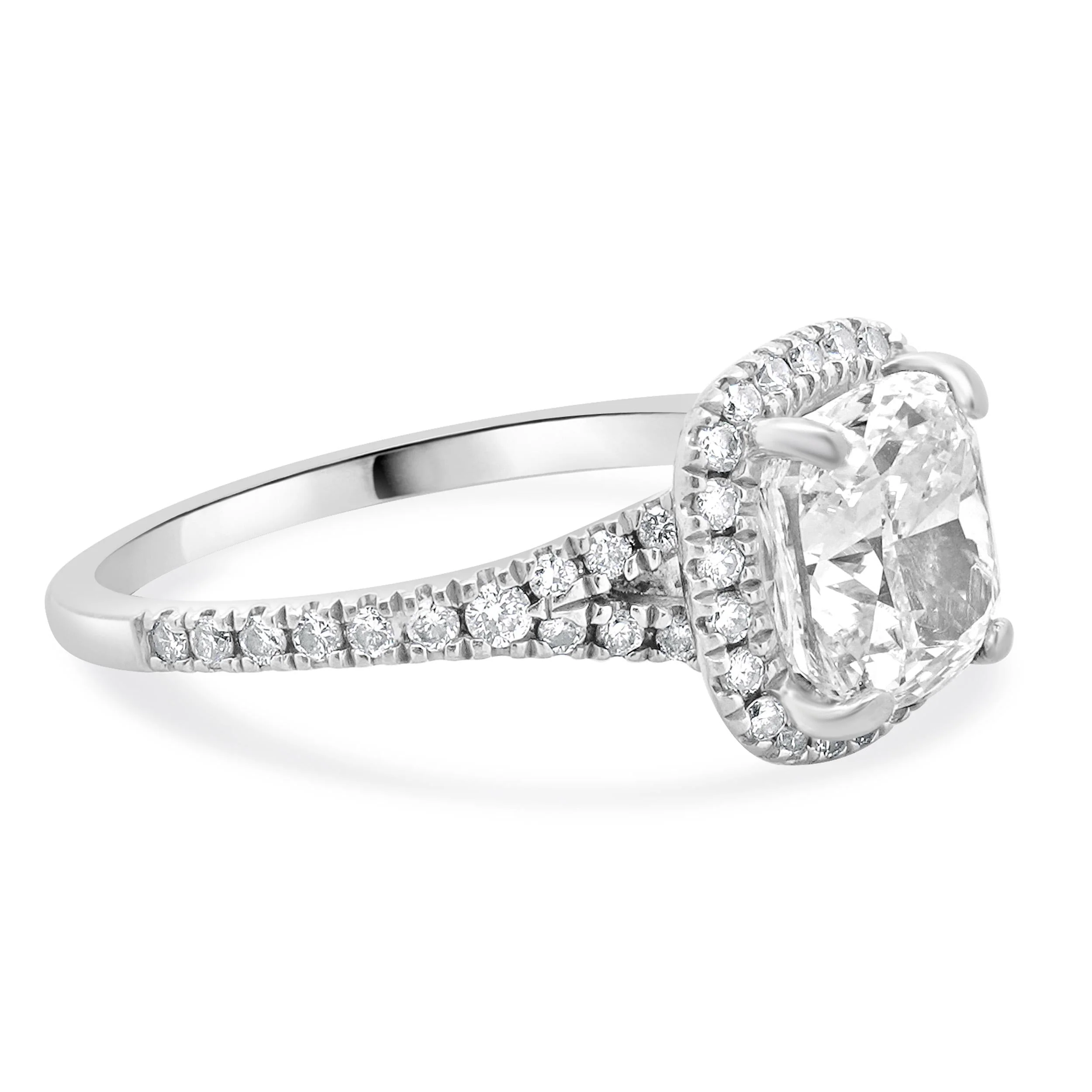 14 Karat White Gold Cushion Cut Diamond Engagement Ring - Image 4