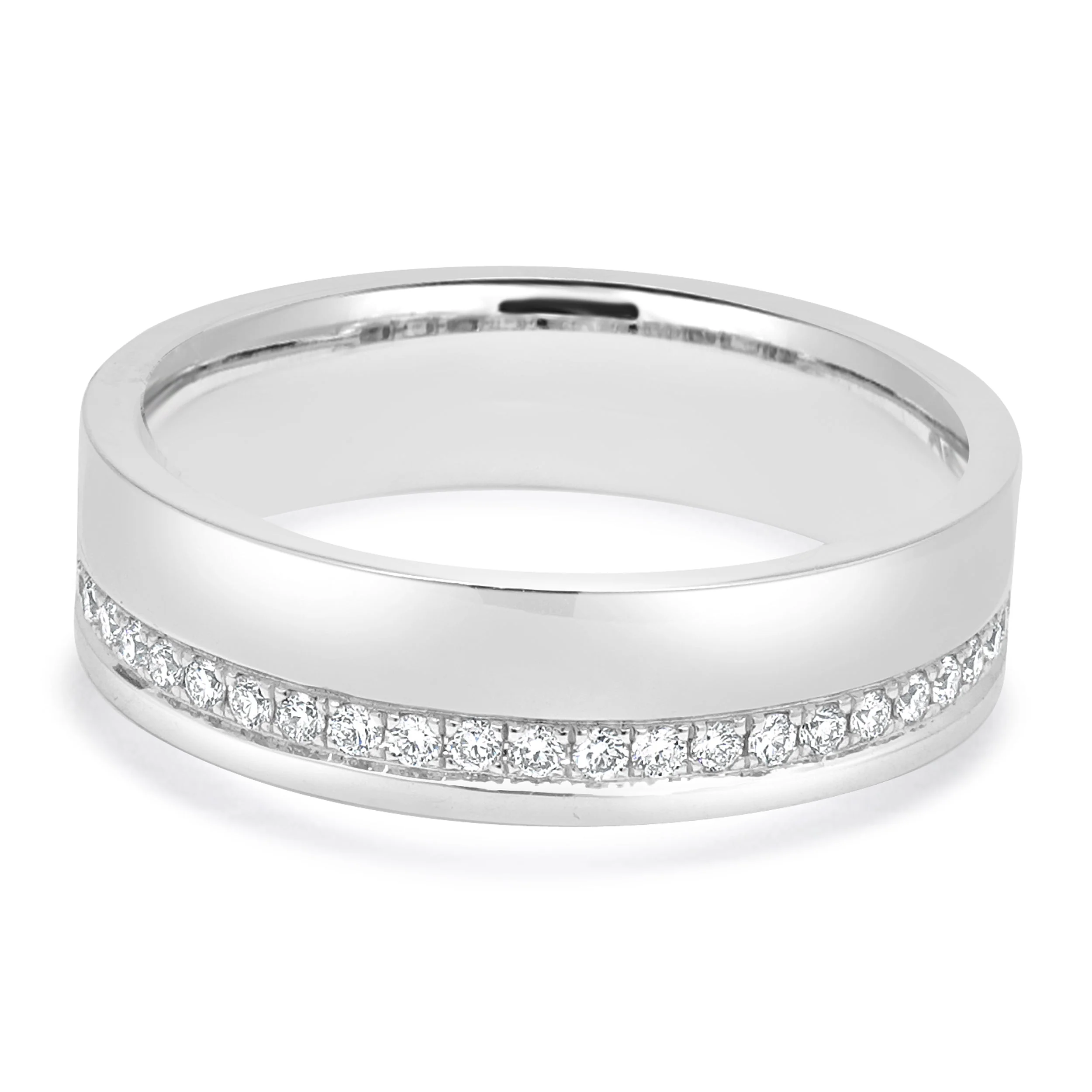 14 Karat White Gold Diamond Band