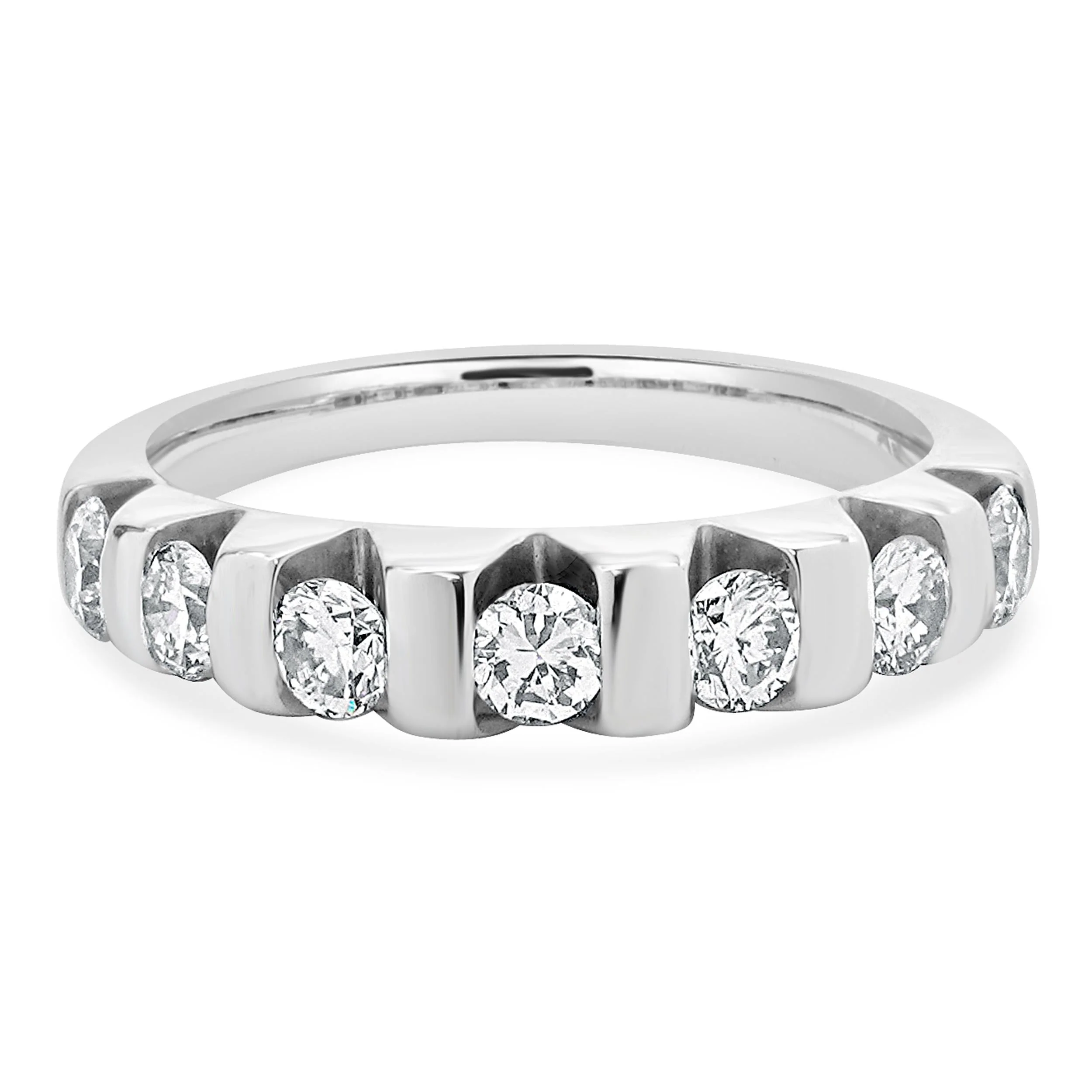 14 Karat White Gold Diamond Band