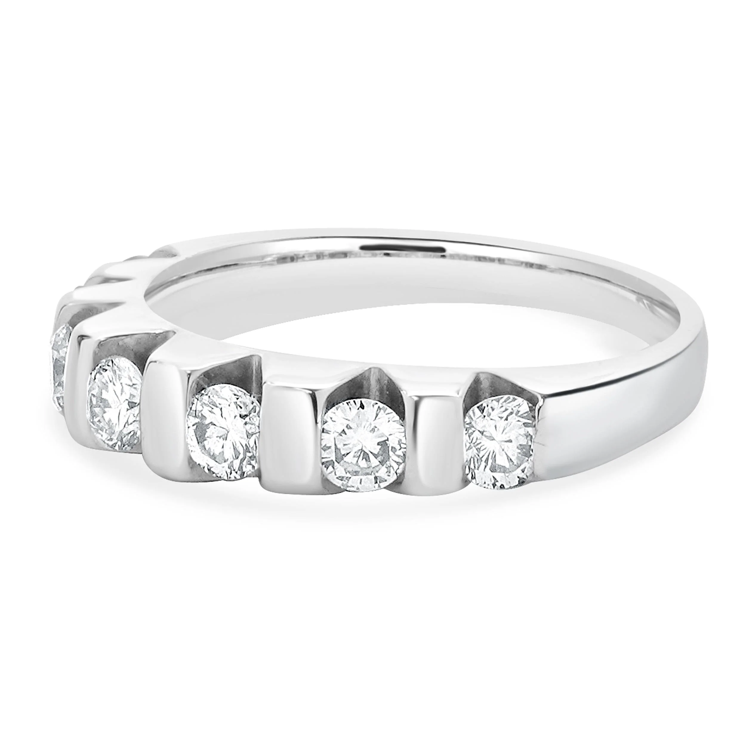 14 Karat White Gold Diamond Band - Image 2